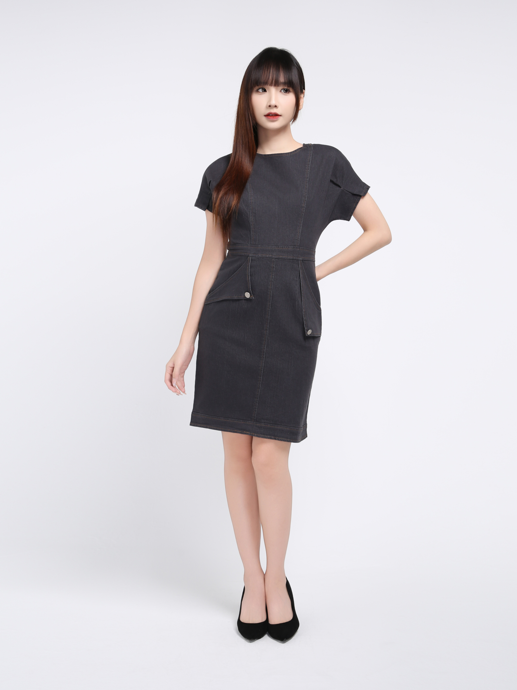 Denim Side Pocket Dress 17443