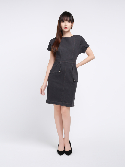 Denim Side Pocket Dress 17443