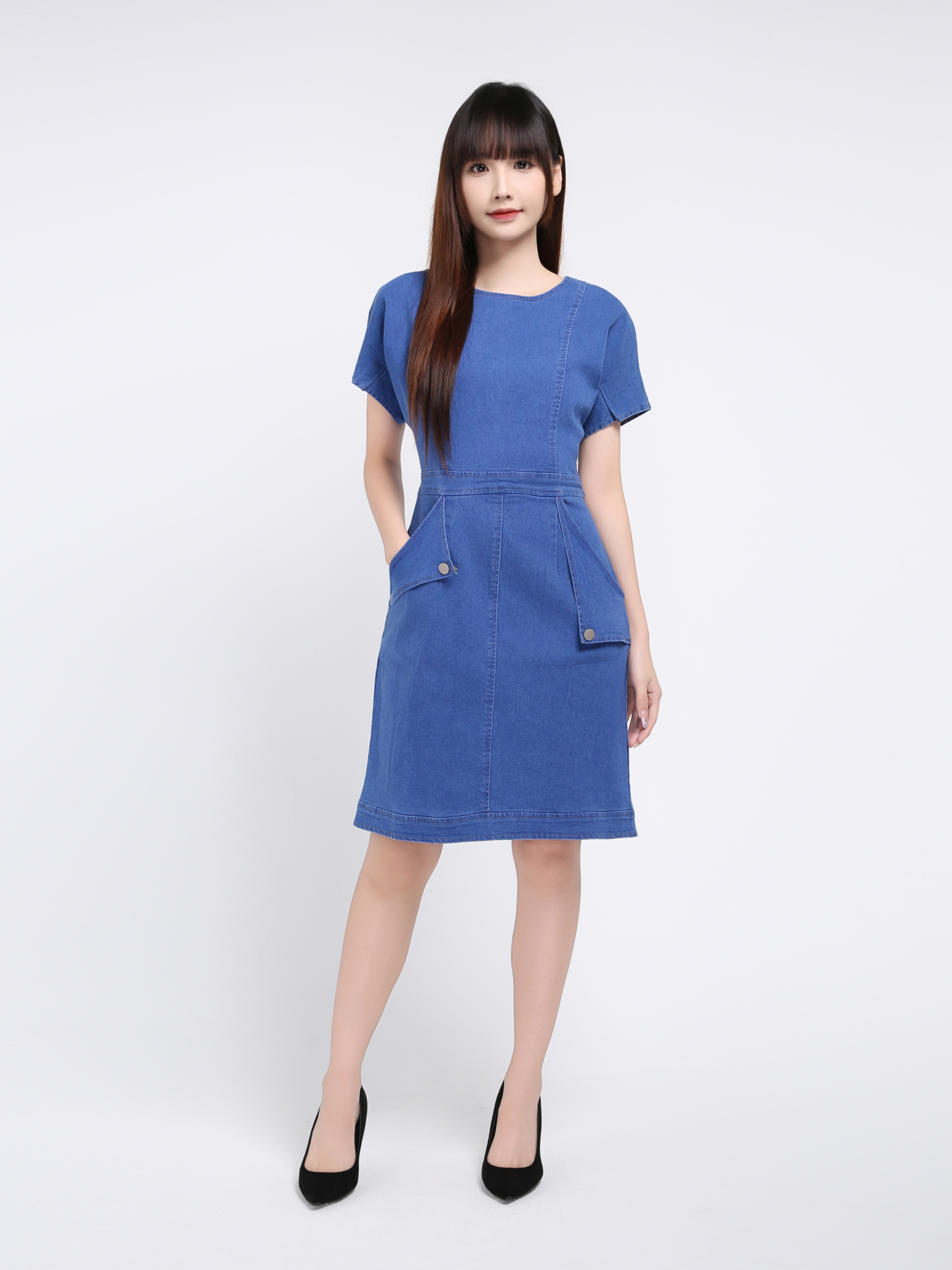 Denim Side Pocket Dress 17443