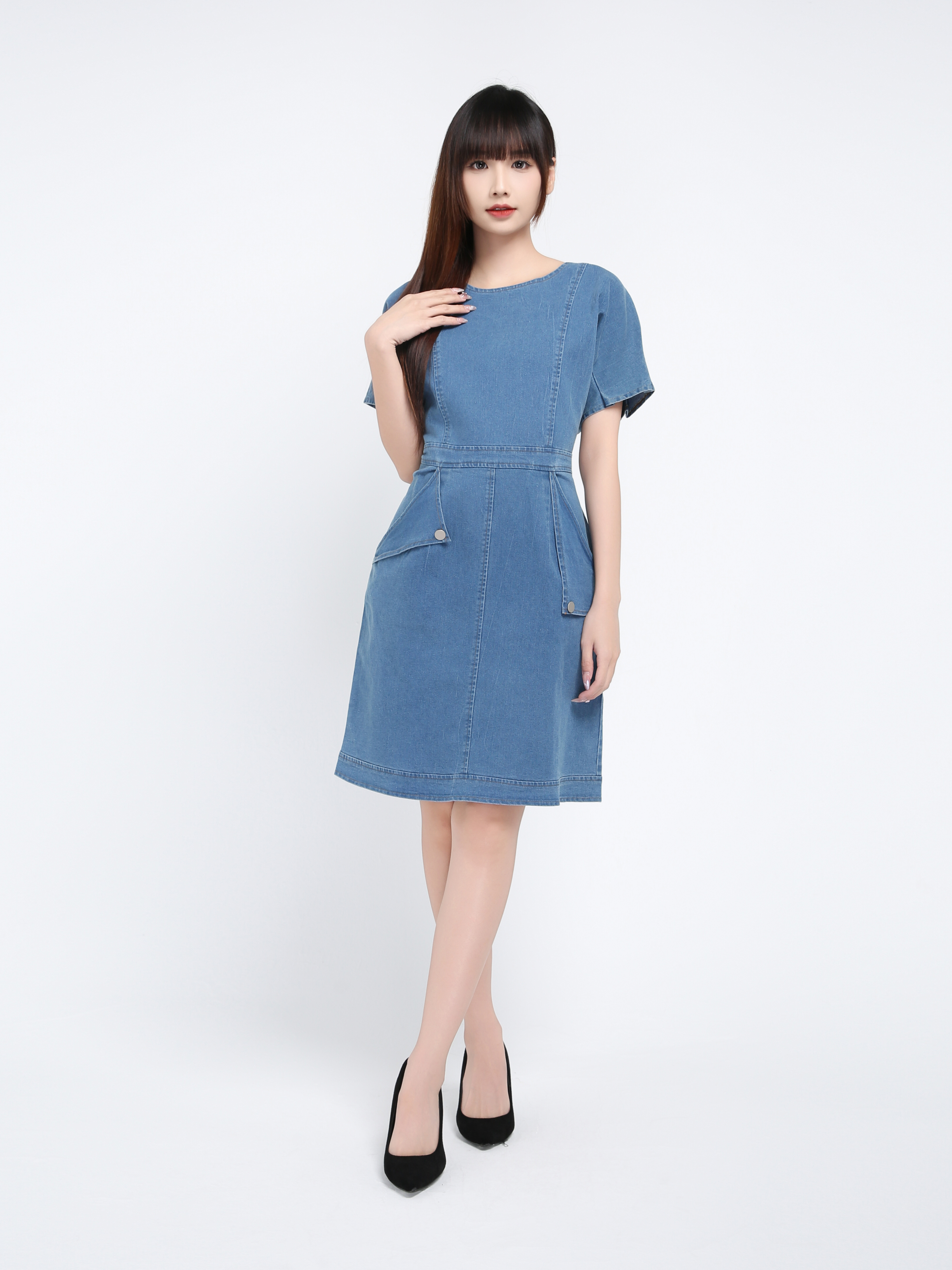Denim Side Pocket Dress 17443