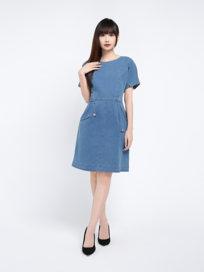 Denim Side Pocket Dress 17443