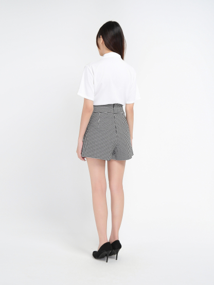 Checker High Waist Short Pants 17480
