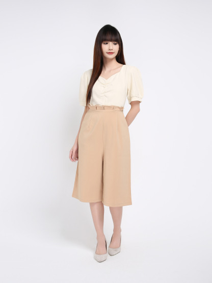 Two Tone With Front Pleated Jumpsuit 17510