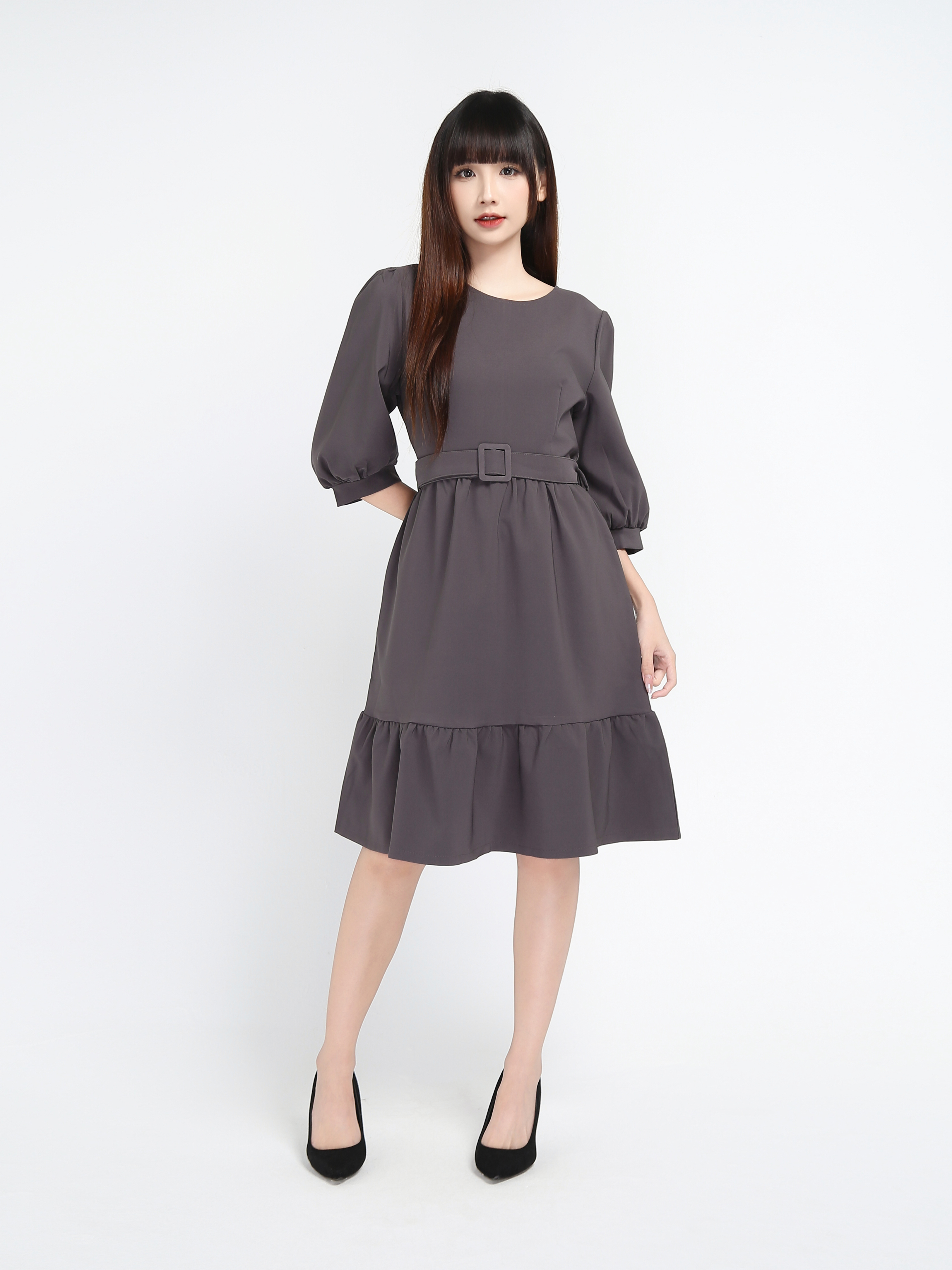 Bottom Ruffles With Belt Dress 17515