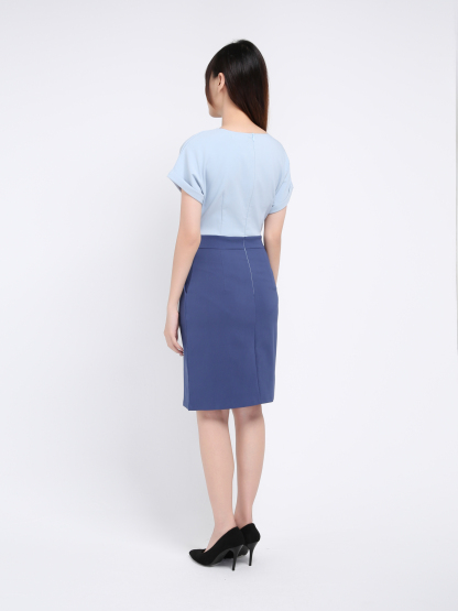 Two Tone Dolman Sleeve Dress 17530