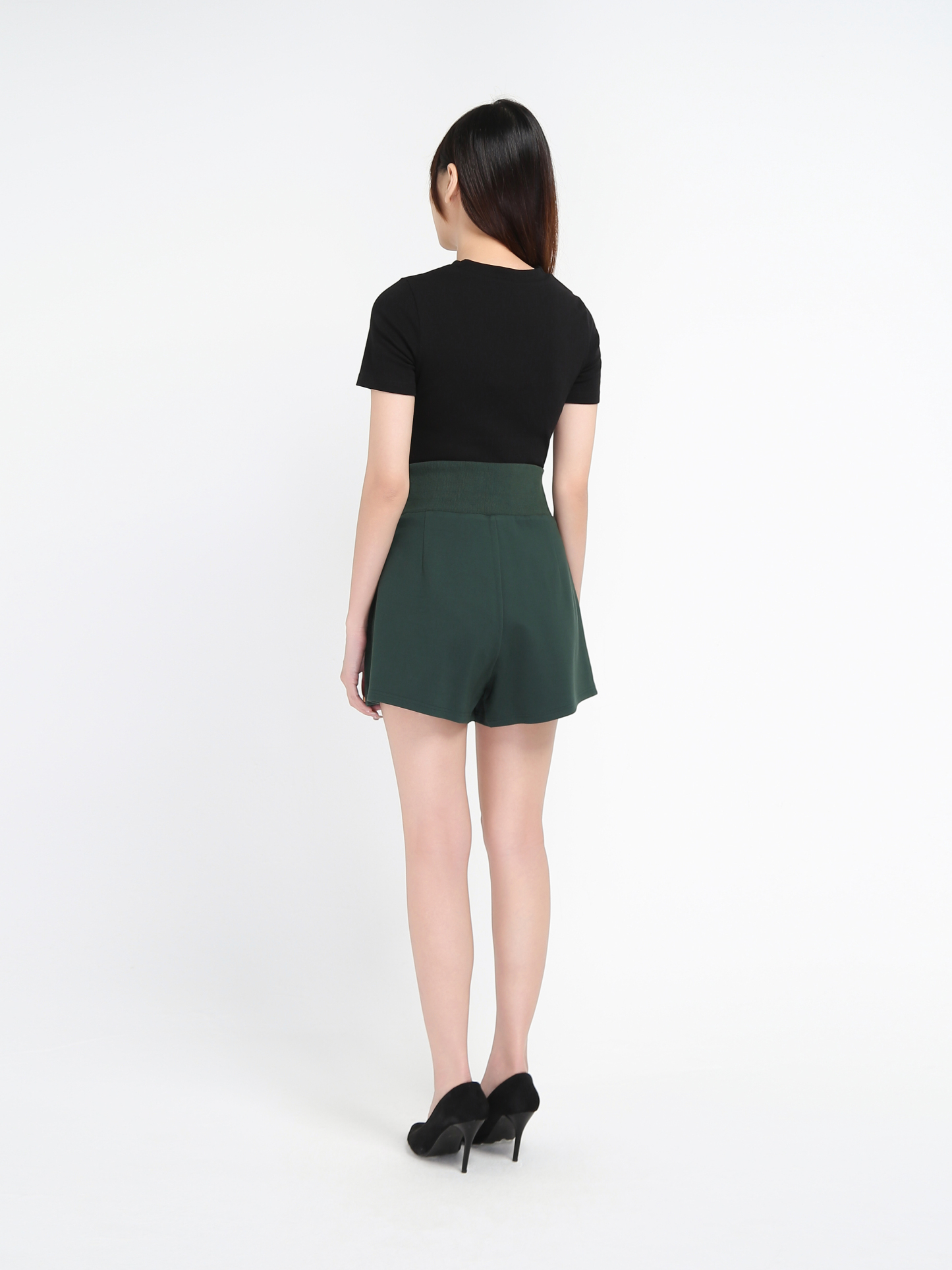 High Waist With Side Button Short Pants 17569