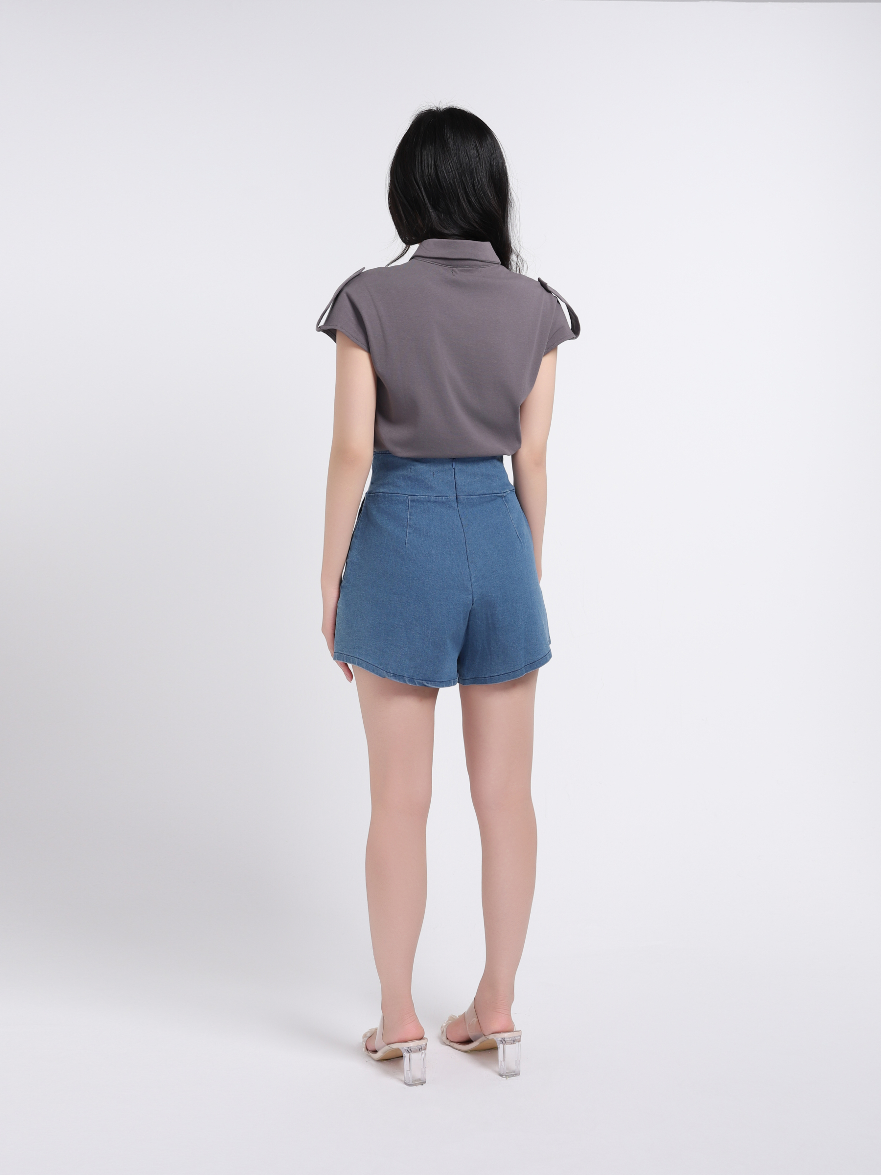 Denim High Waist Short Pants 17591