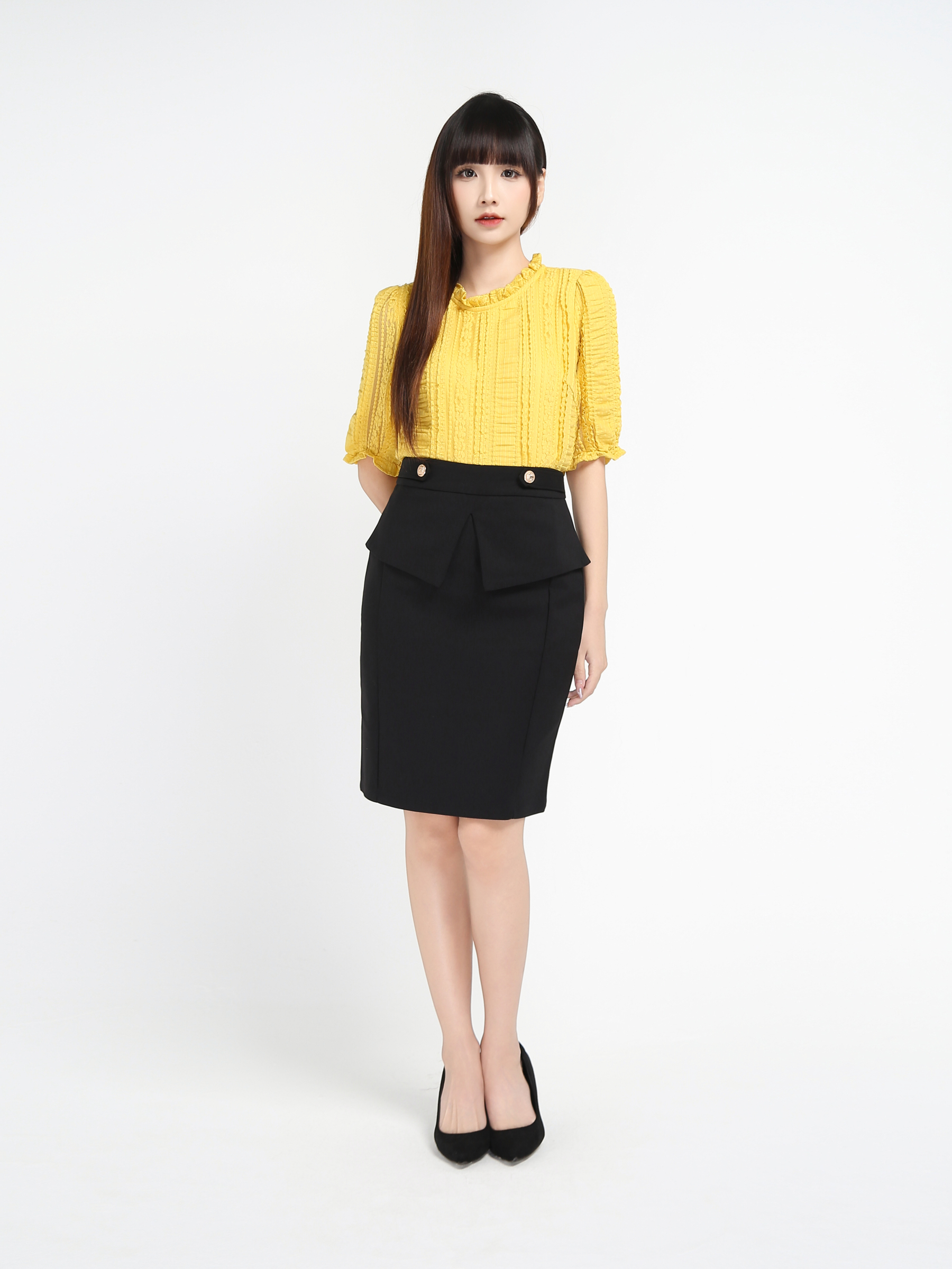 Formal Basic Plain Midi Skirt 16767