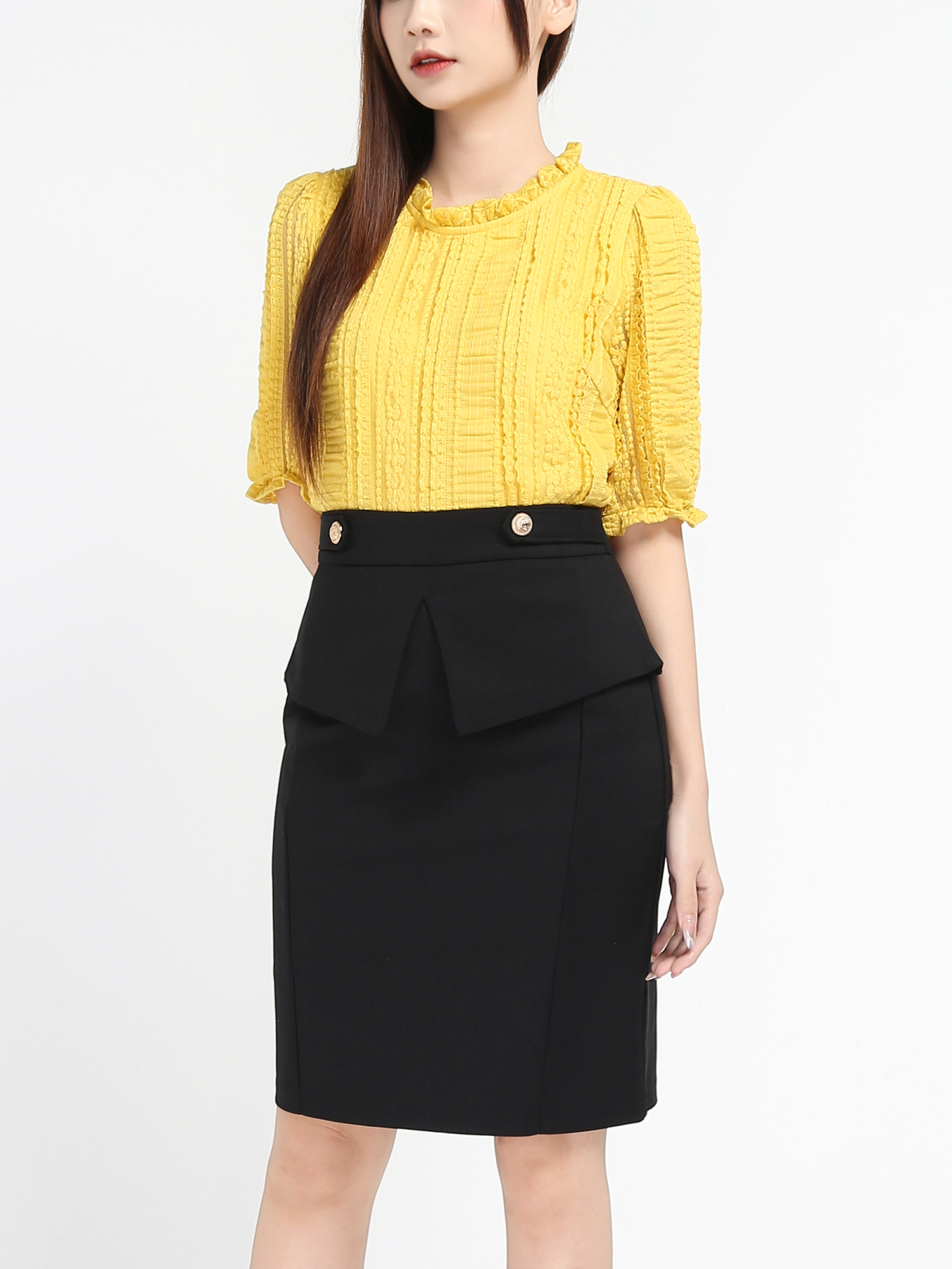 Formal Basic Plain Midi Skirt 16767