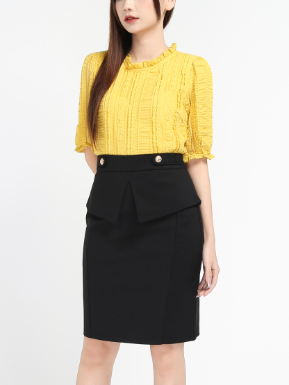 Formal Basic Plain Midi Skirt 16767