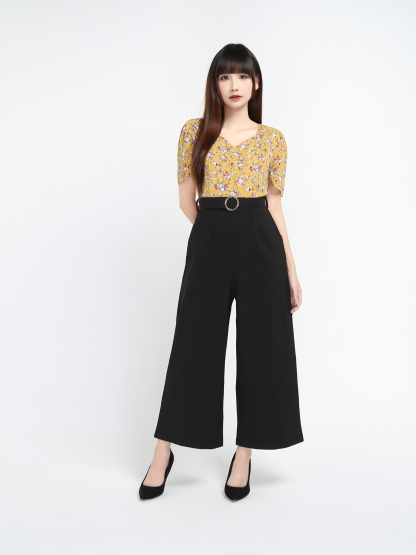 Two Tone Floral Jumpsuit 17661