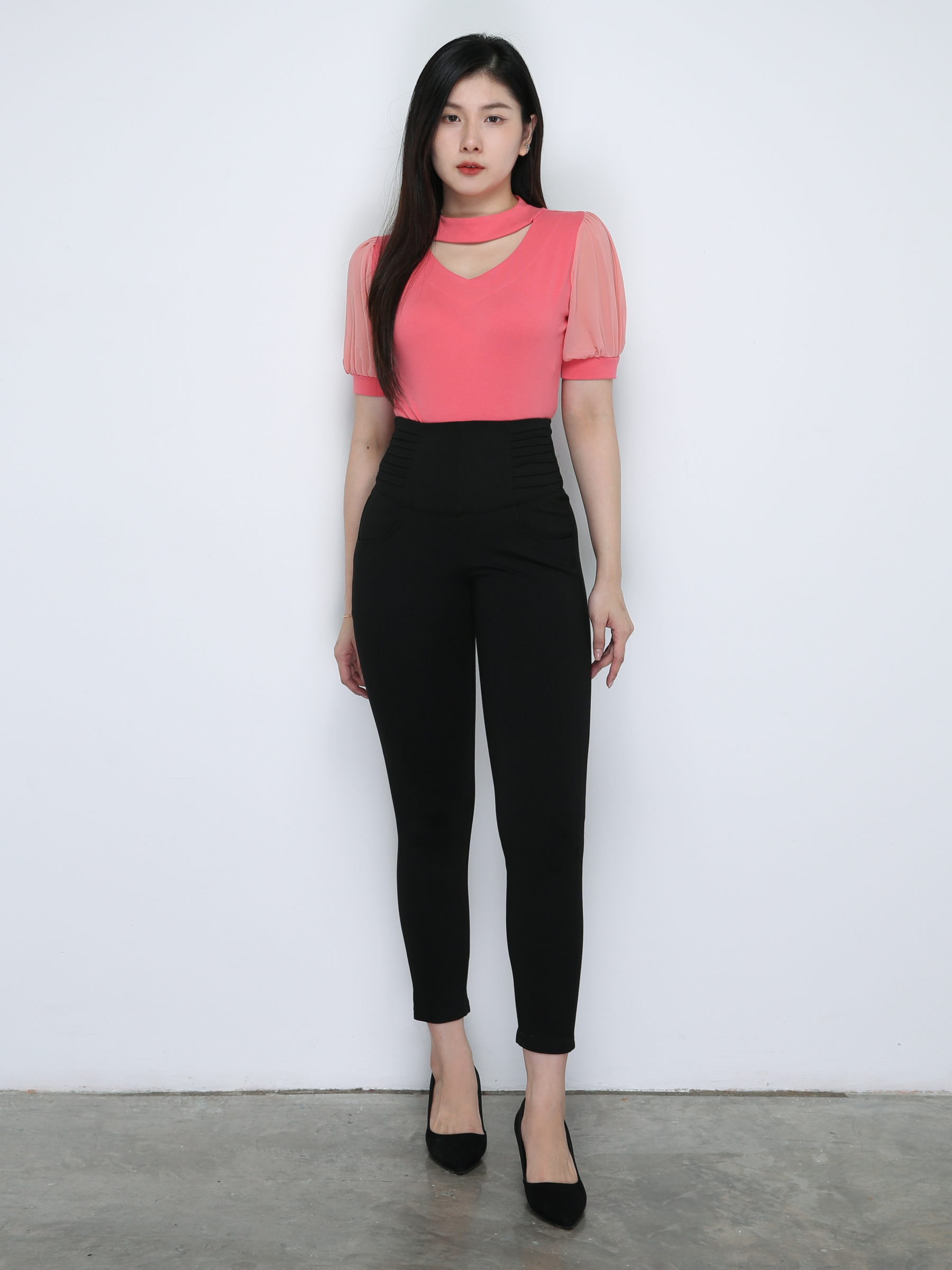 High Waist Pleated Long Pants 17672