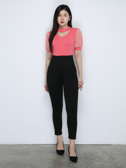 High Waist Pleated Long Pants 17672