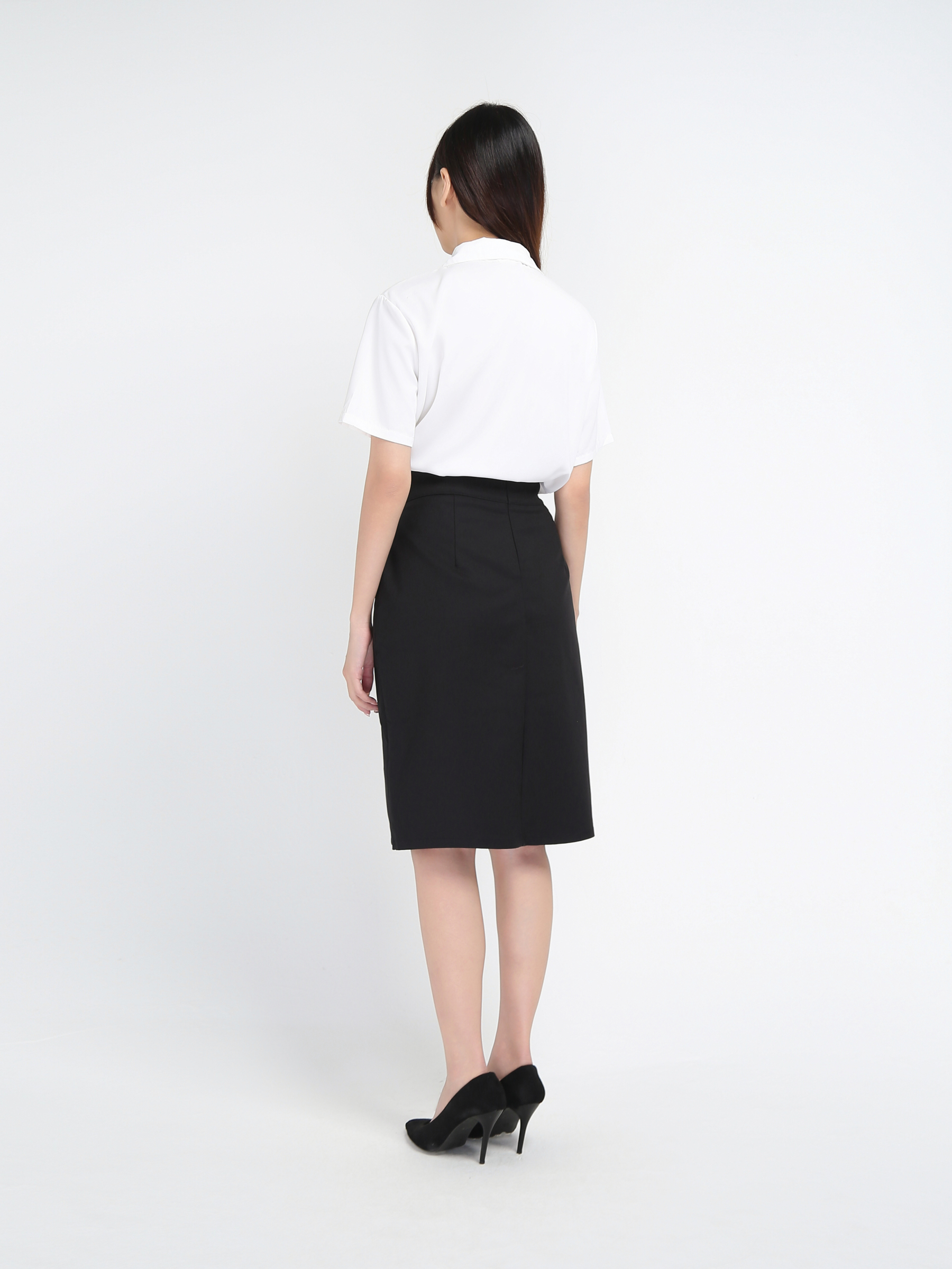 High Waist Front Pocket Middle Skirt 17819