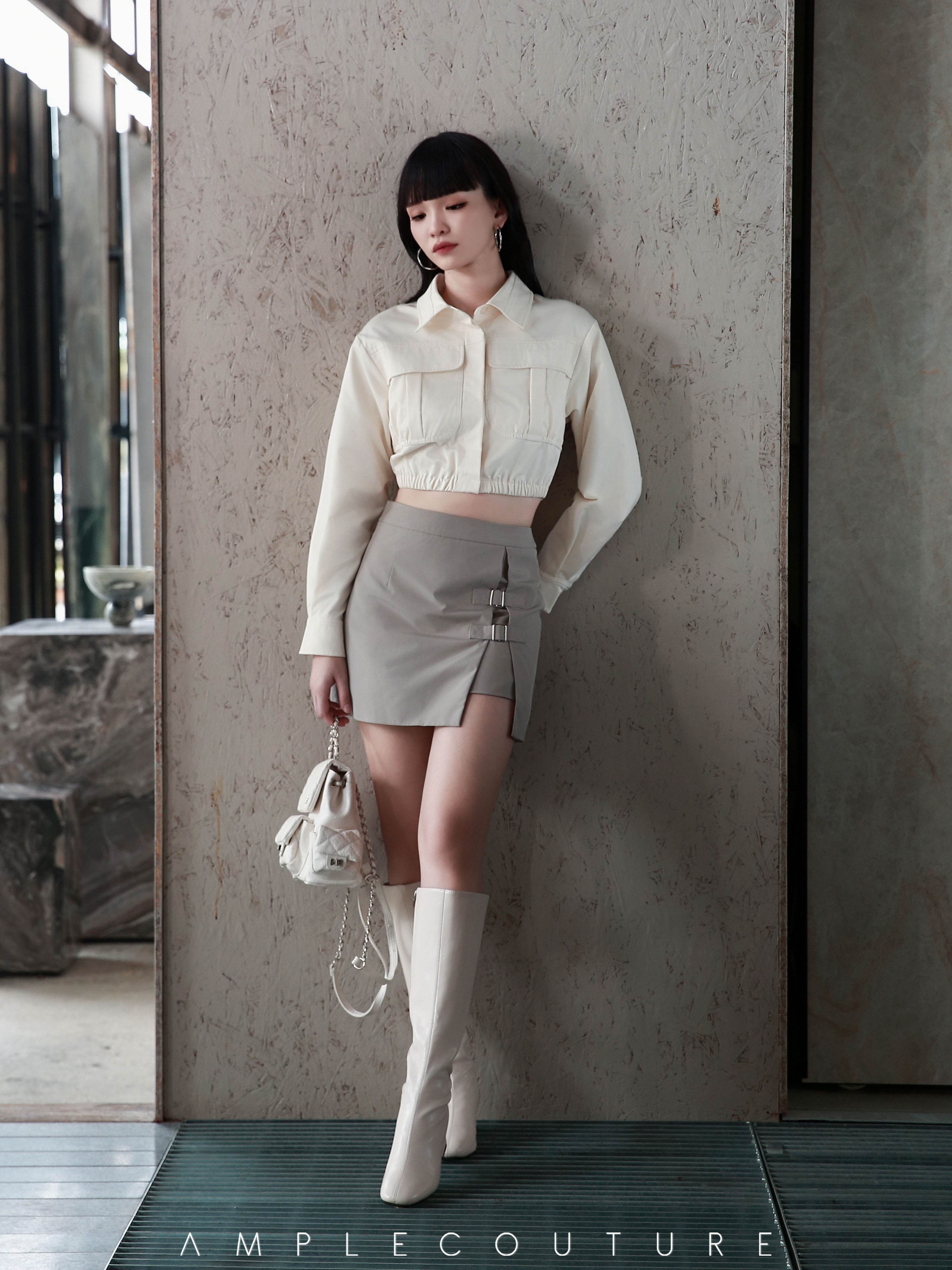 High Waist With Split Skirt Pants AC915