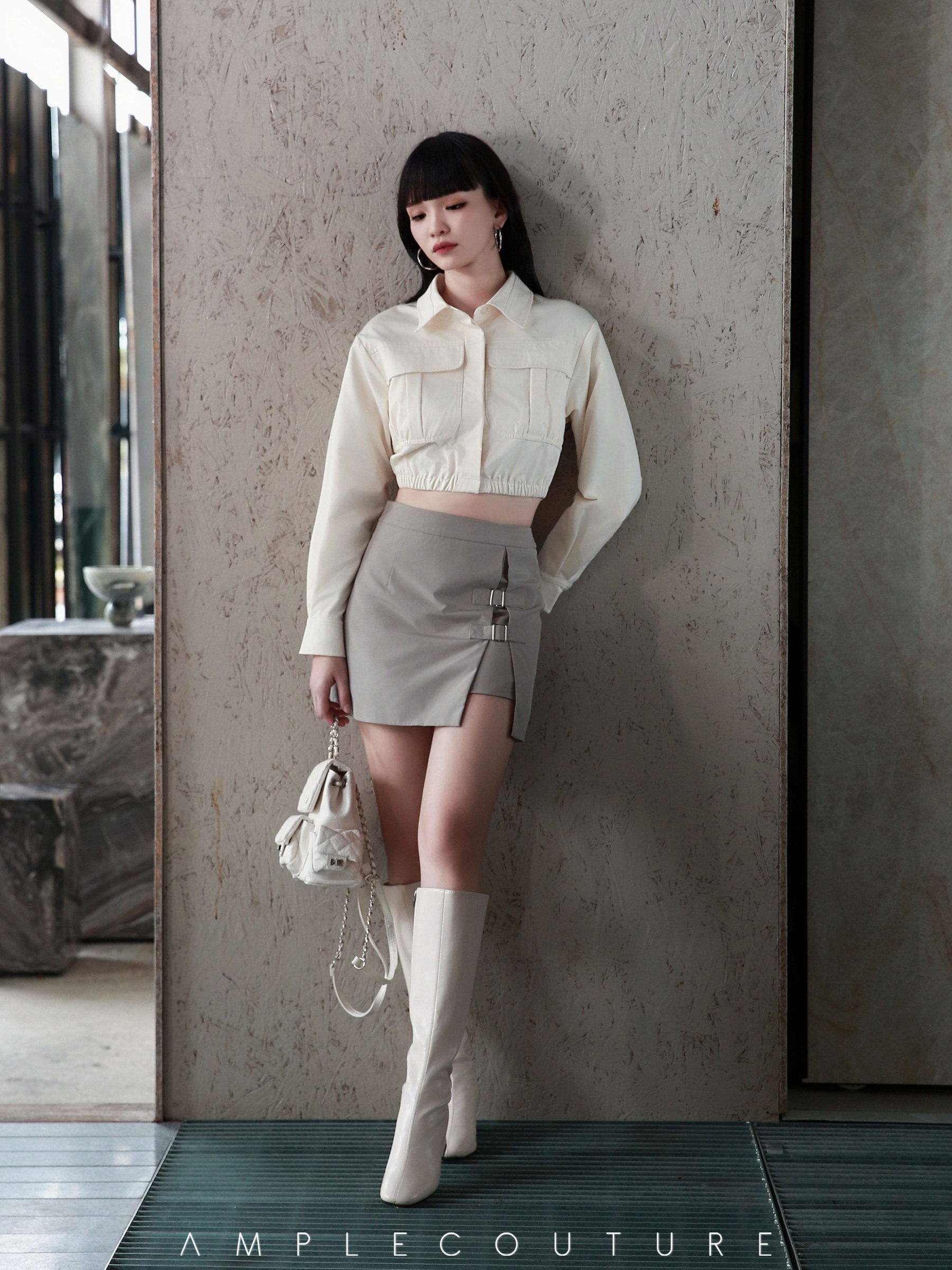 High Waist With Split Skirt Pants AC915