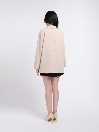 Collared Long Sleeve Front Button Blazer 17979