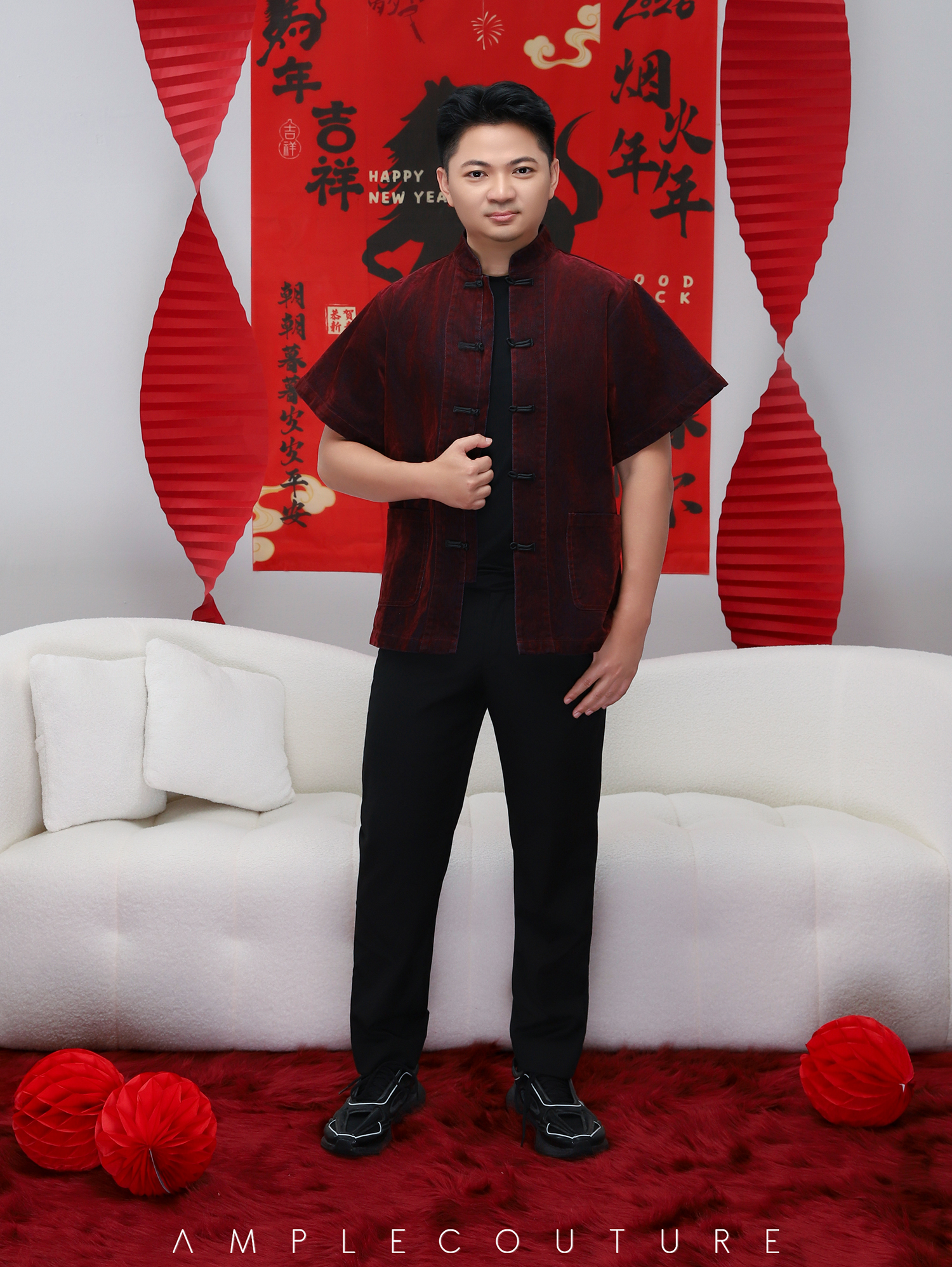 Chinese Knot Denim Top - Male Adult AC860