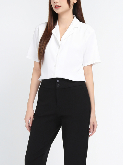 High Waist Side Pocket Long Pants 18814