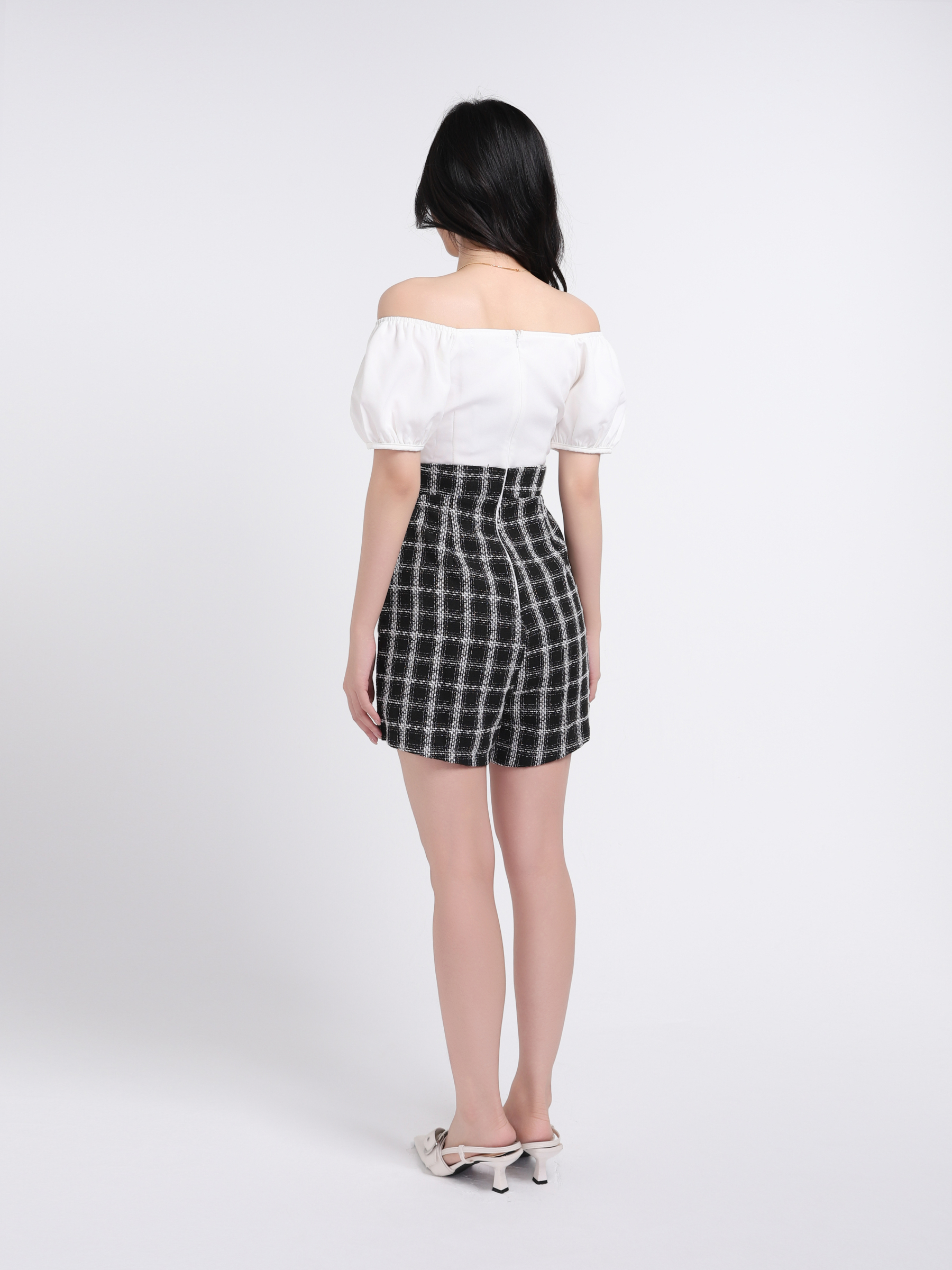 Sweetheart Neckline With Plaid Bottom Jumpsuit 18357