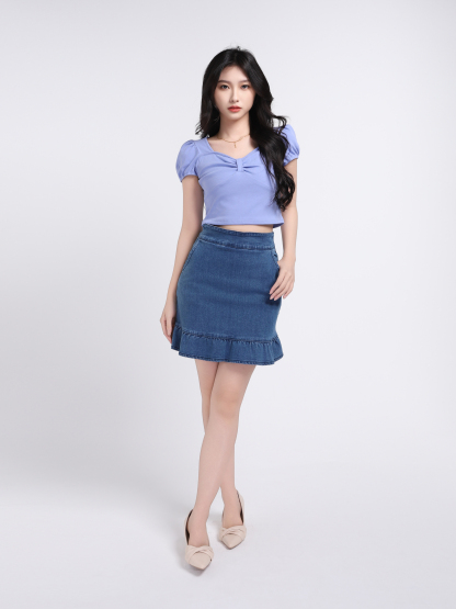 Denim Trumpet Short Skirt 18840