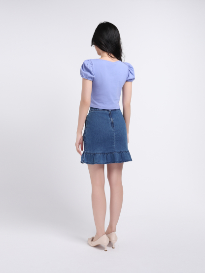 Denim Trumpet Short Skirt 18840