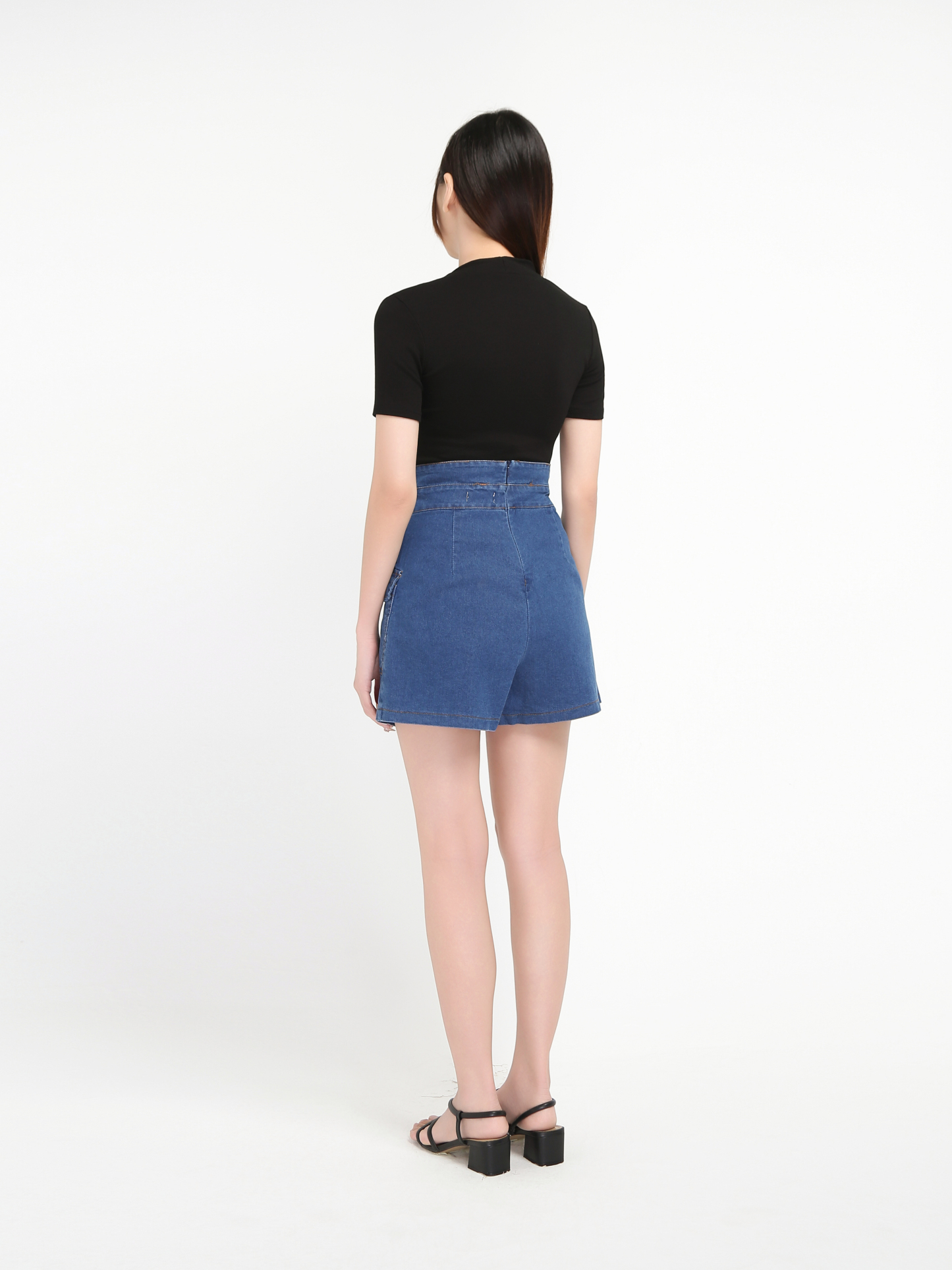 High Waist Denim Skirt Pants 19014
