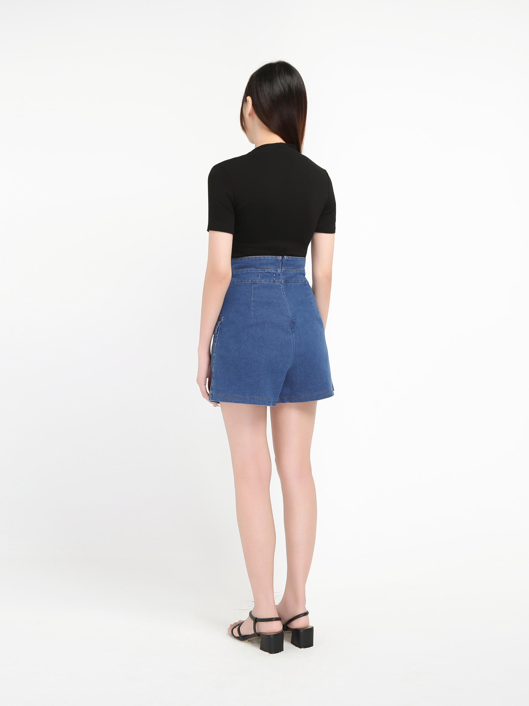 High Waist Denim Skirt Pants 19014