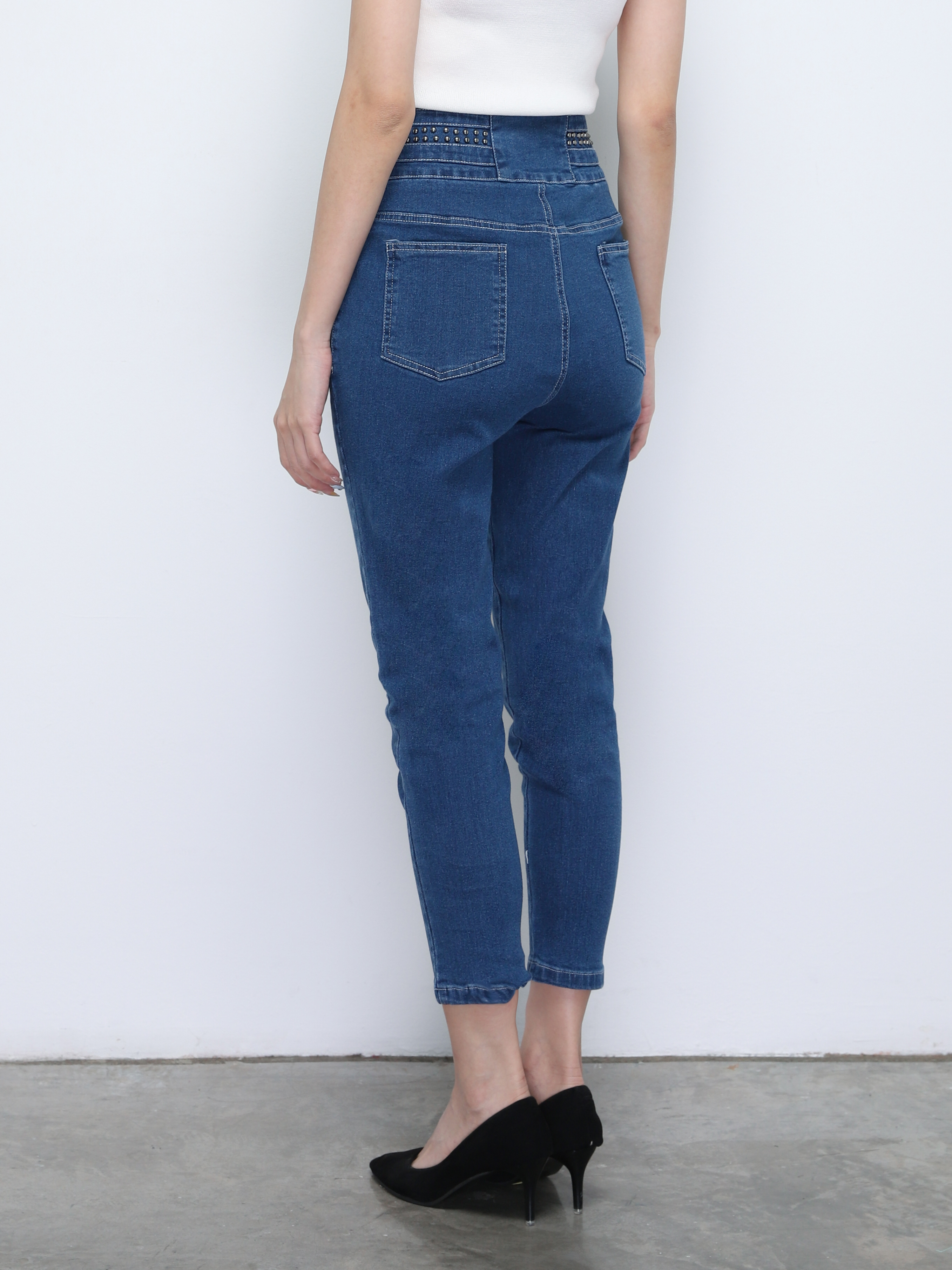 Denim High Waist Long Pants 19210