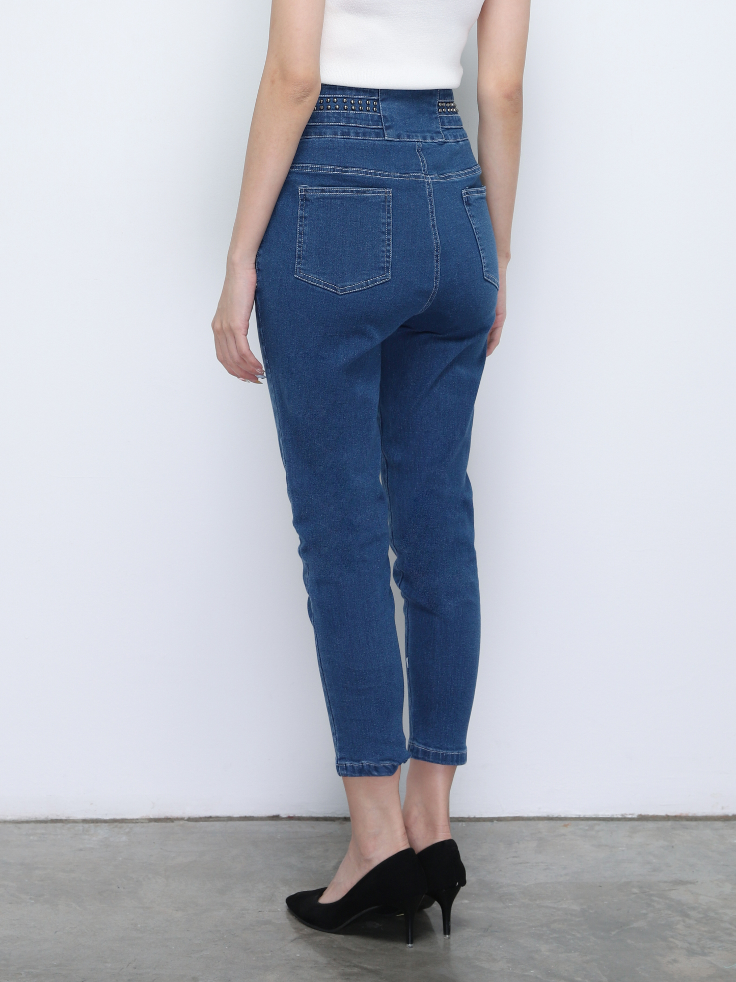 Denim High Waist Long Pants 19210