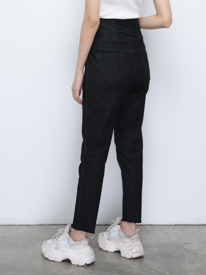 Denim High Waist Long Pants 19211