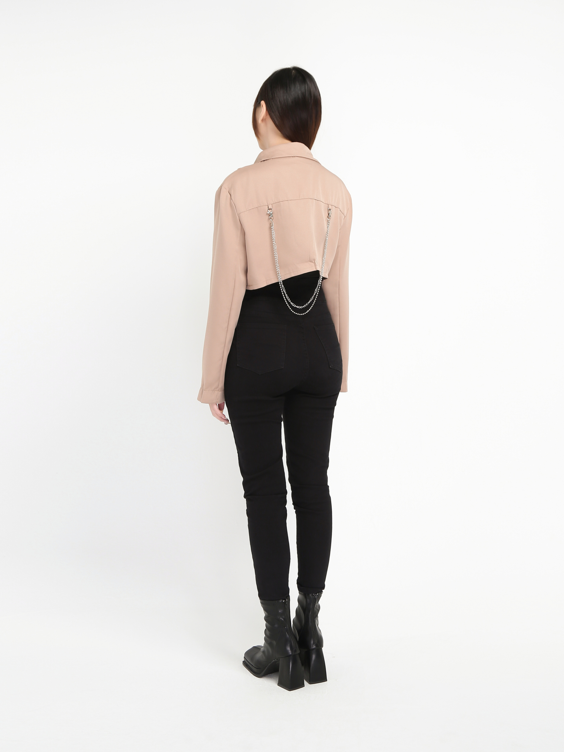 Denim Waist Rope Decoration Long Pants 19228