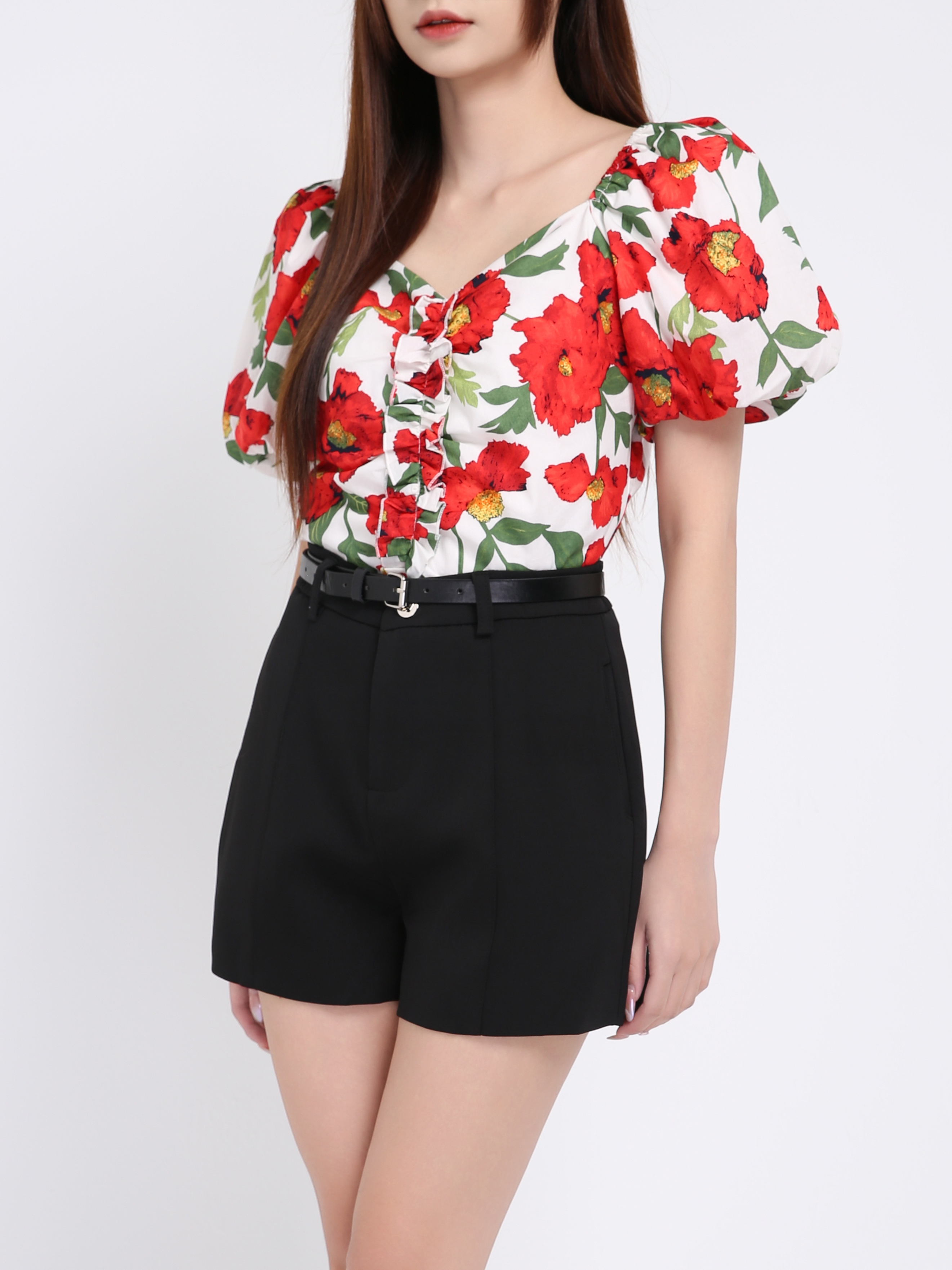 High Waist With Belt Short Pants 20948