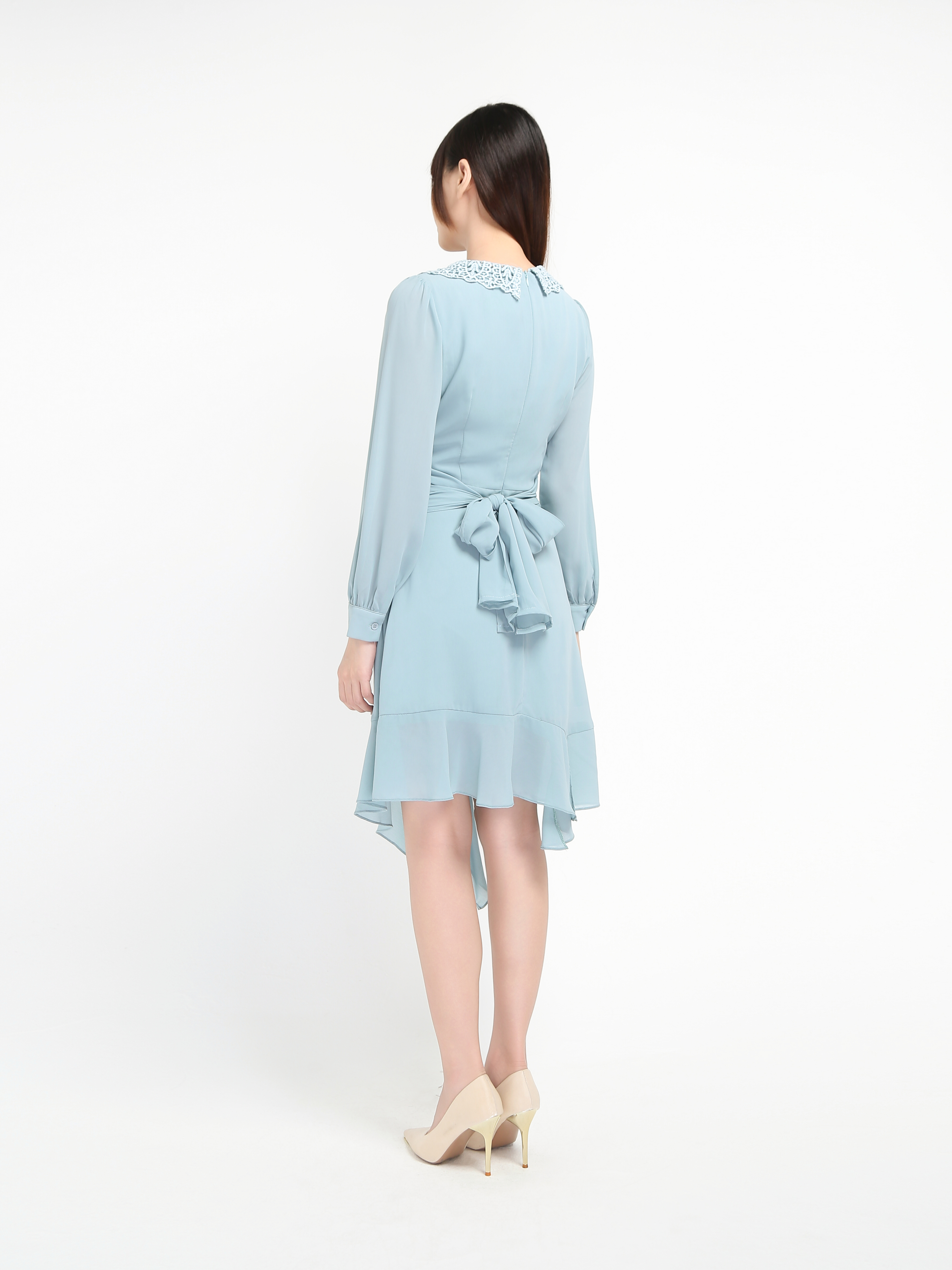 Collar Long Sleeve Dress 19463