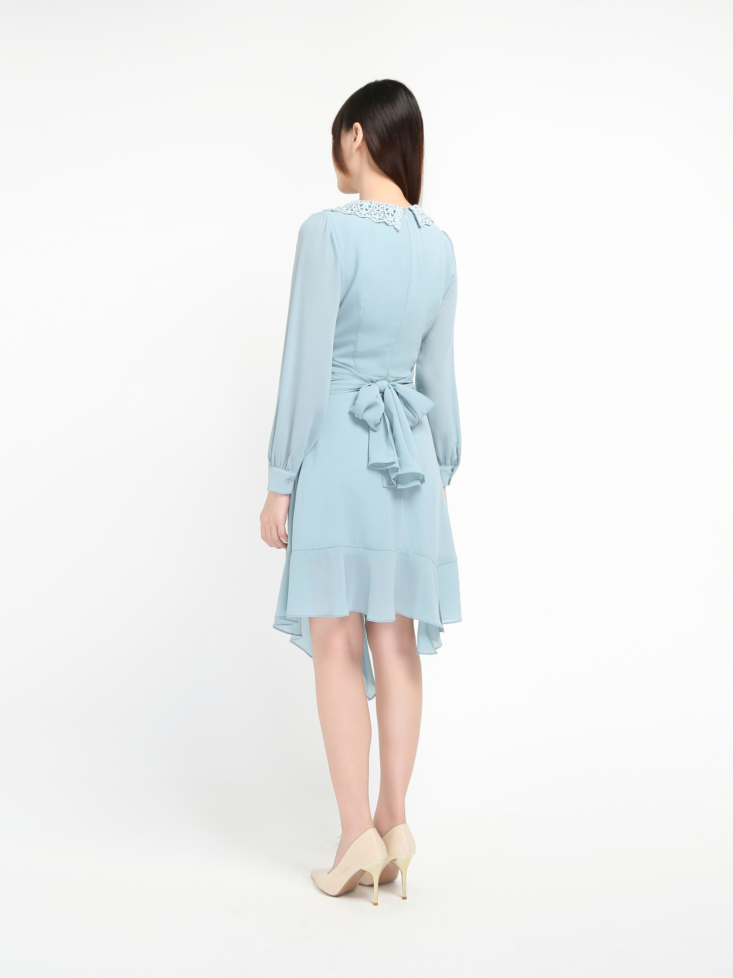 Collar Long Sleeve Dress 19463