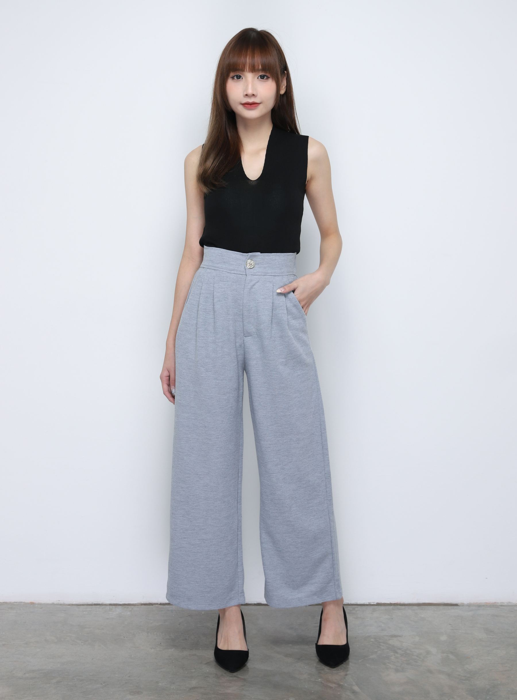 High Waist Wide Leg Long Pants 19512