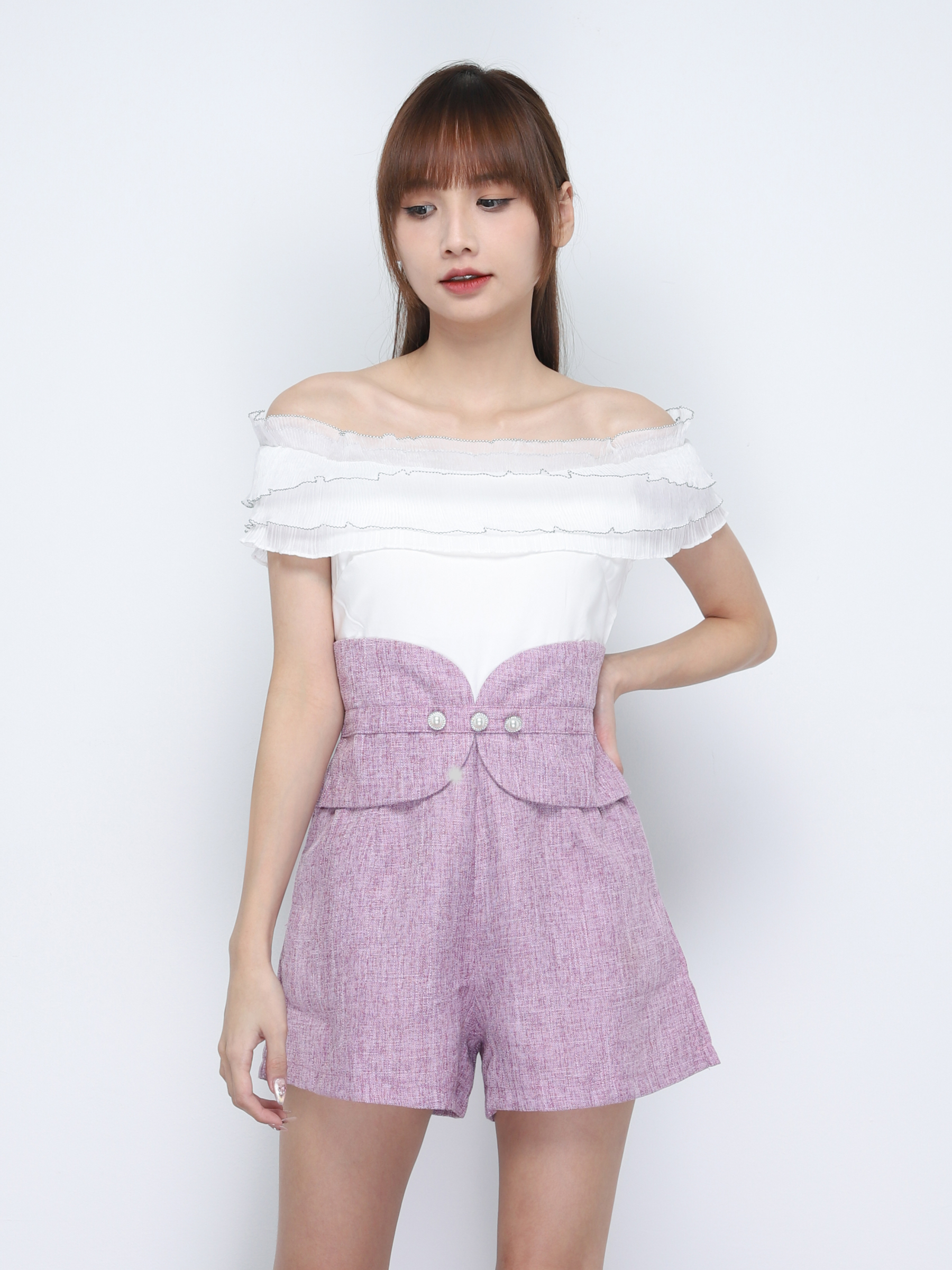 Two Tone Off Shoulder Jumpsuit 19547