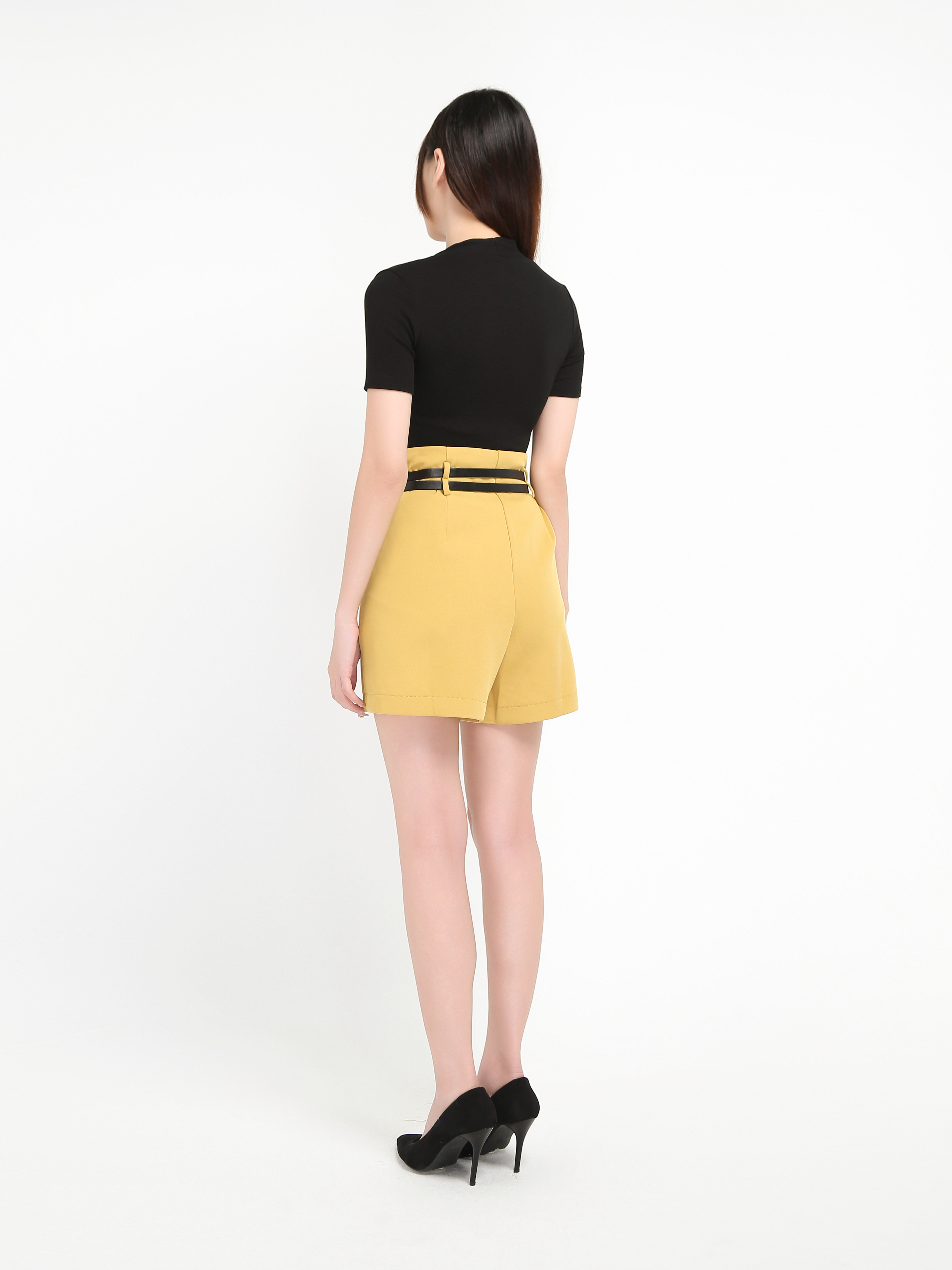 High Waist Plain Short Pants 19580