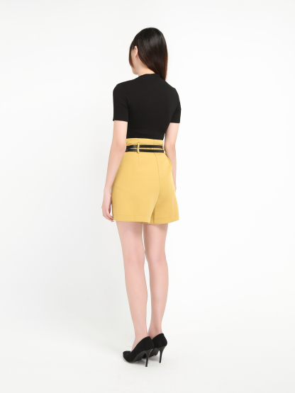 High Waist Plain Short Pants 19580