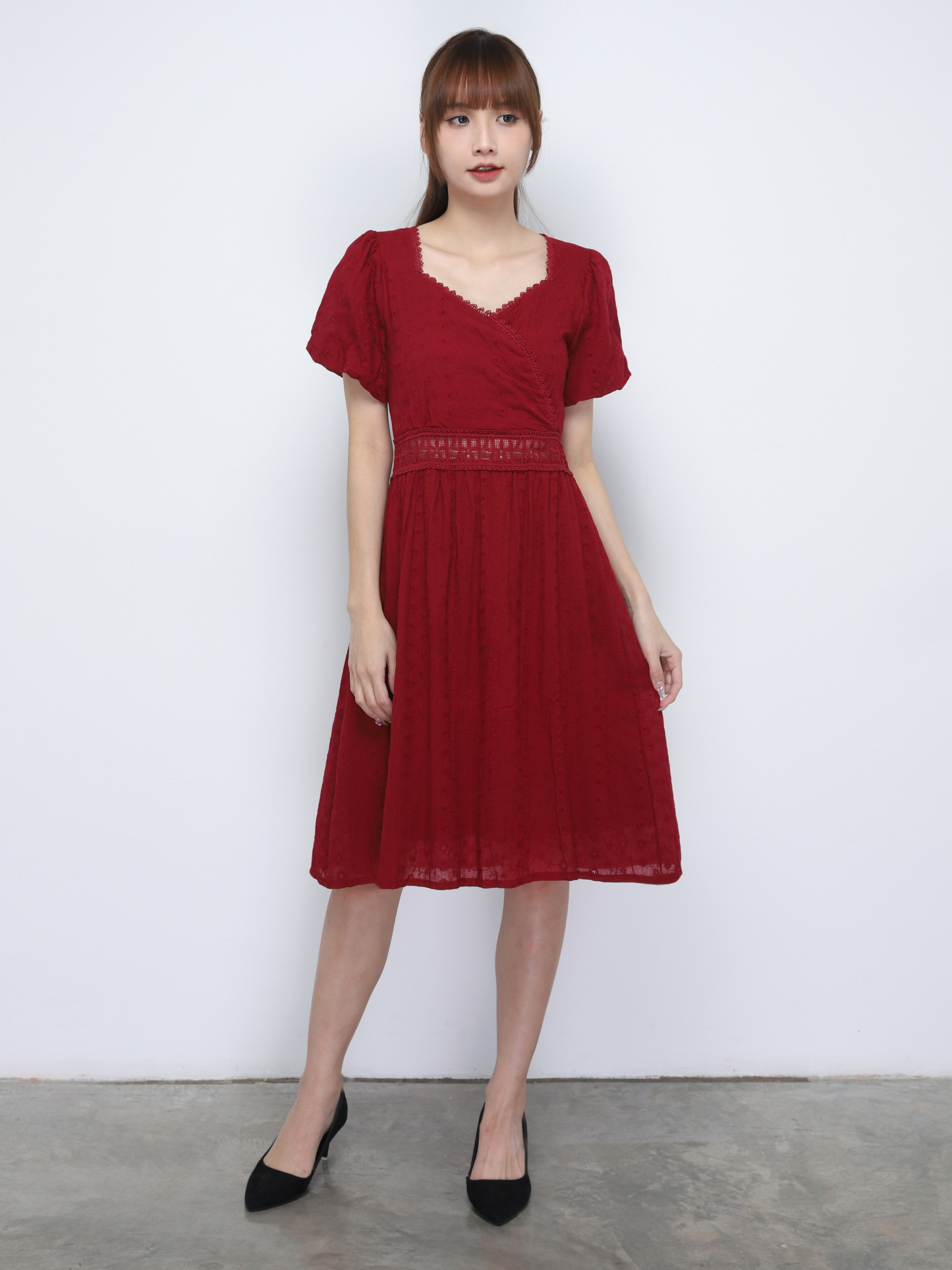 Wrap With Eyelet Dress 19628