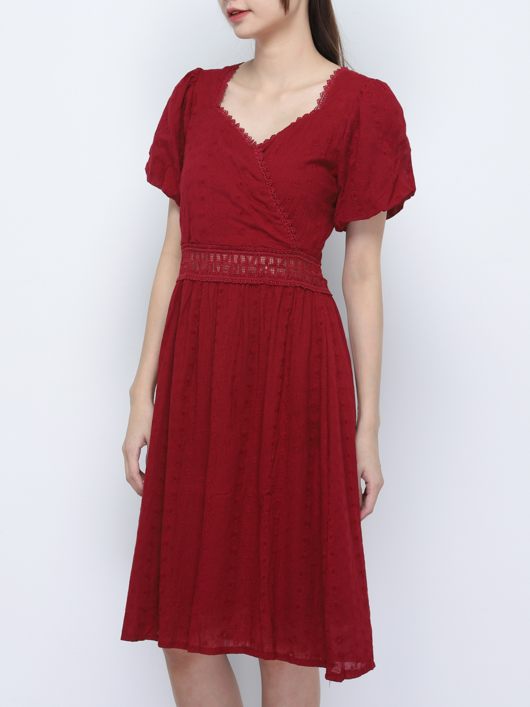 Wrap With Eyelet Dress 19628