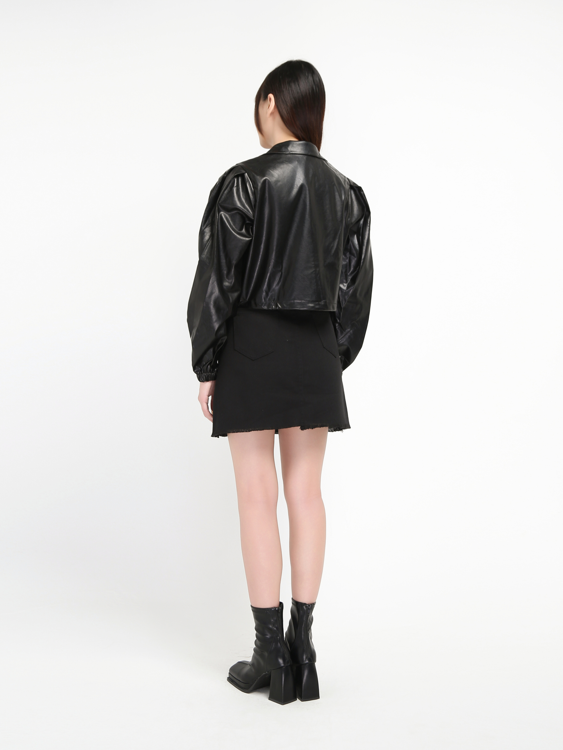Leather Front Zip Top 19638