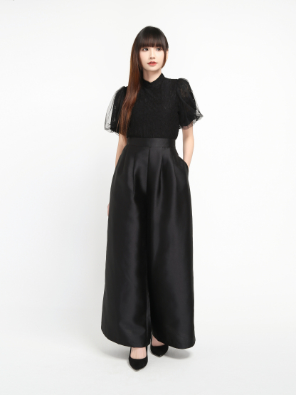 Back Zip Pleated Long Pant 19674