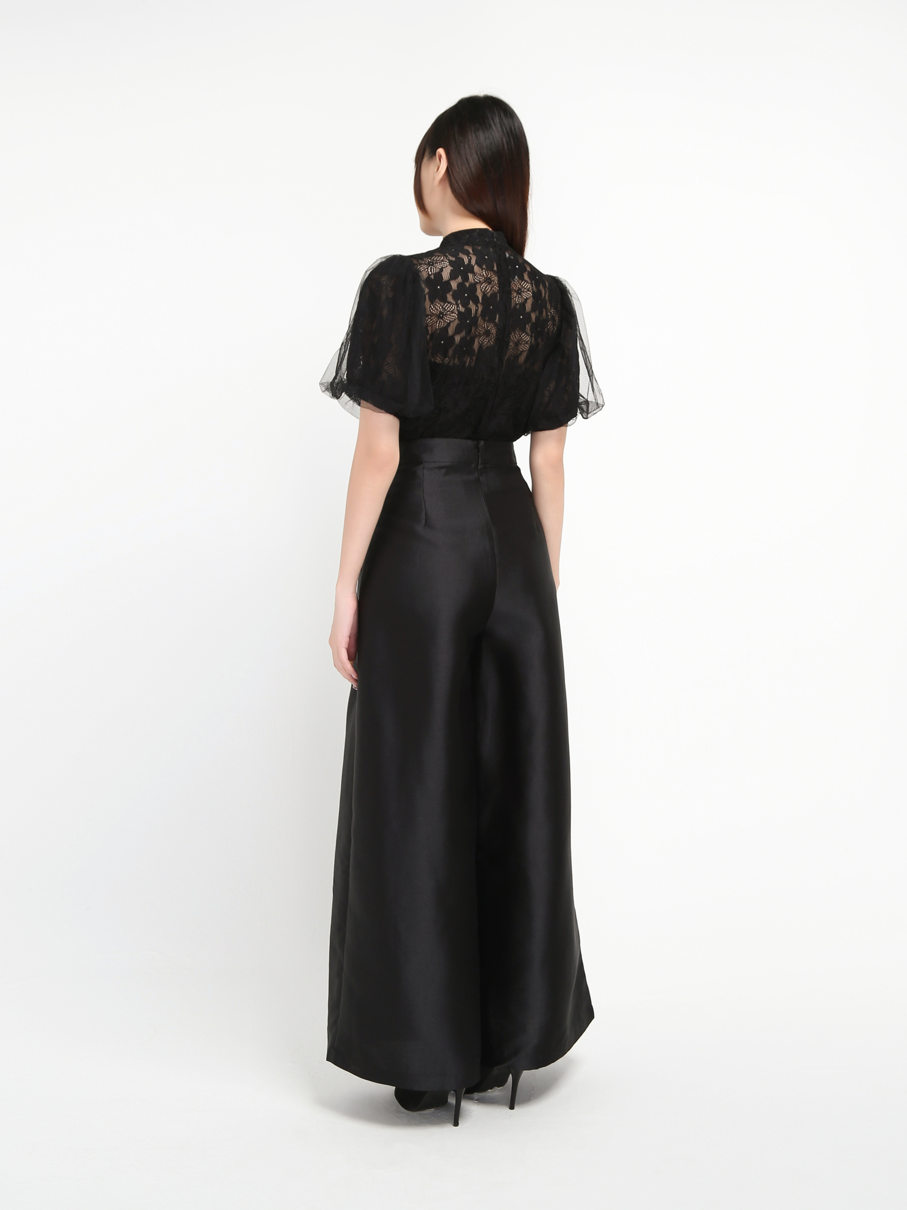 Back Zip Pleated Long Pant 19674