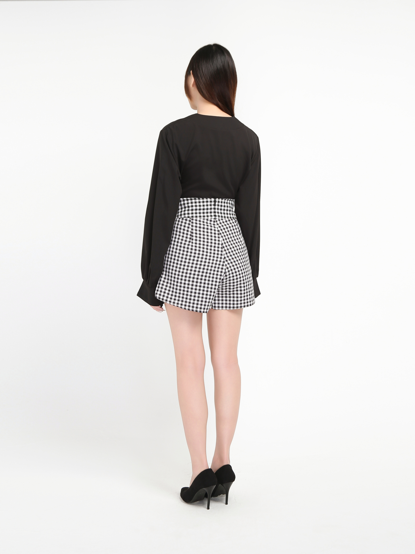 High Waist Plain Short Pants 19059