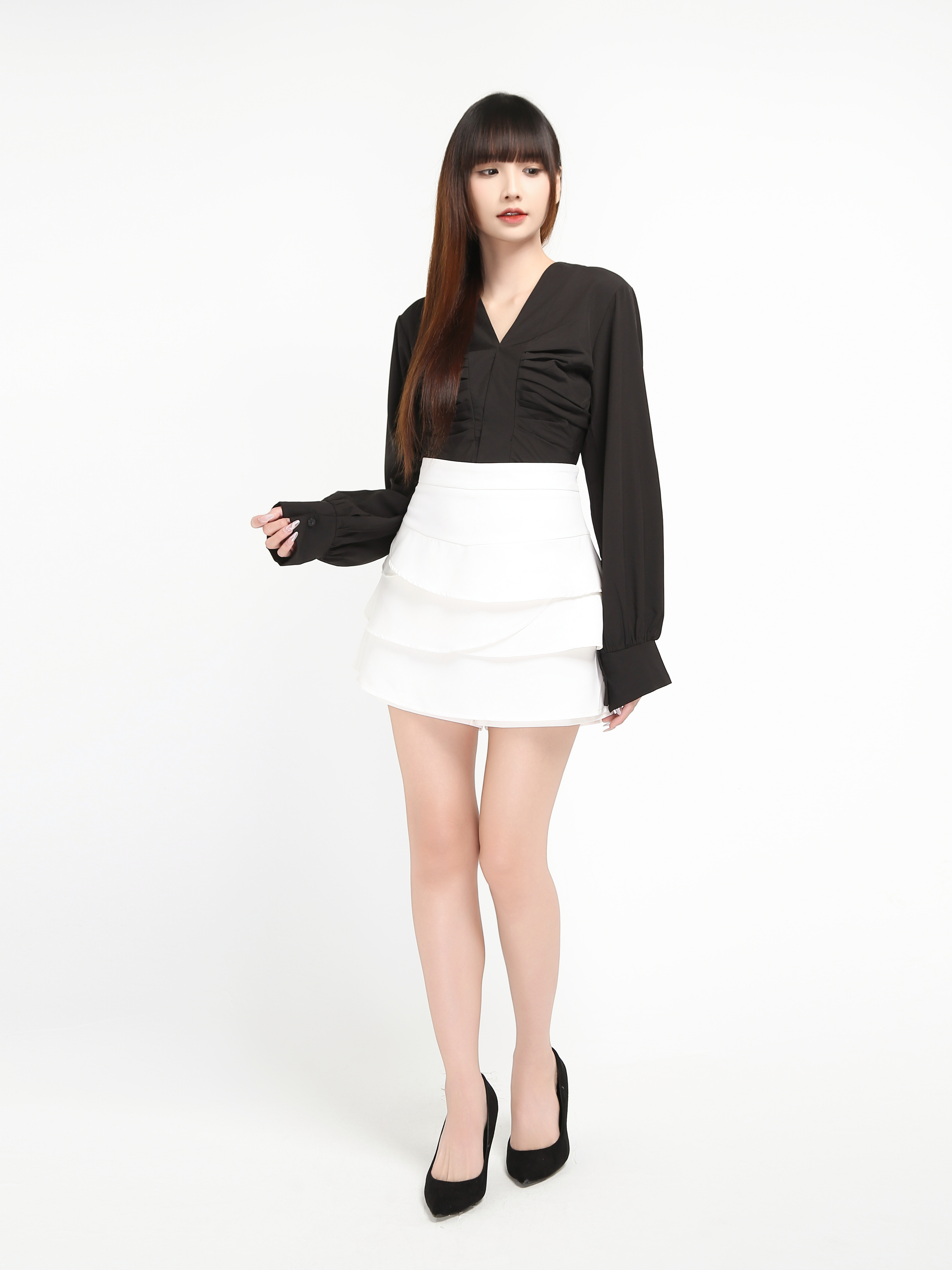 Layered Skirt Pants 19582