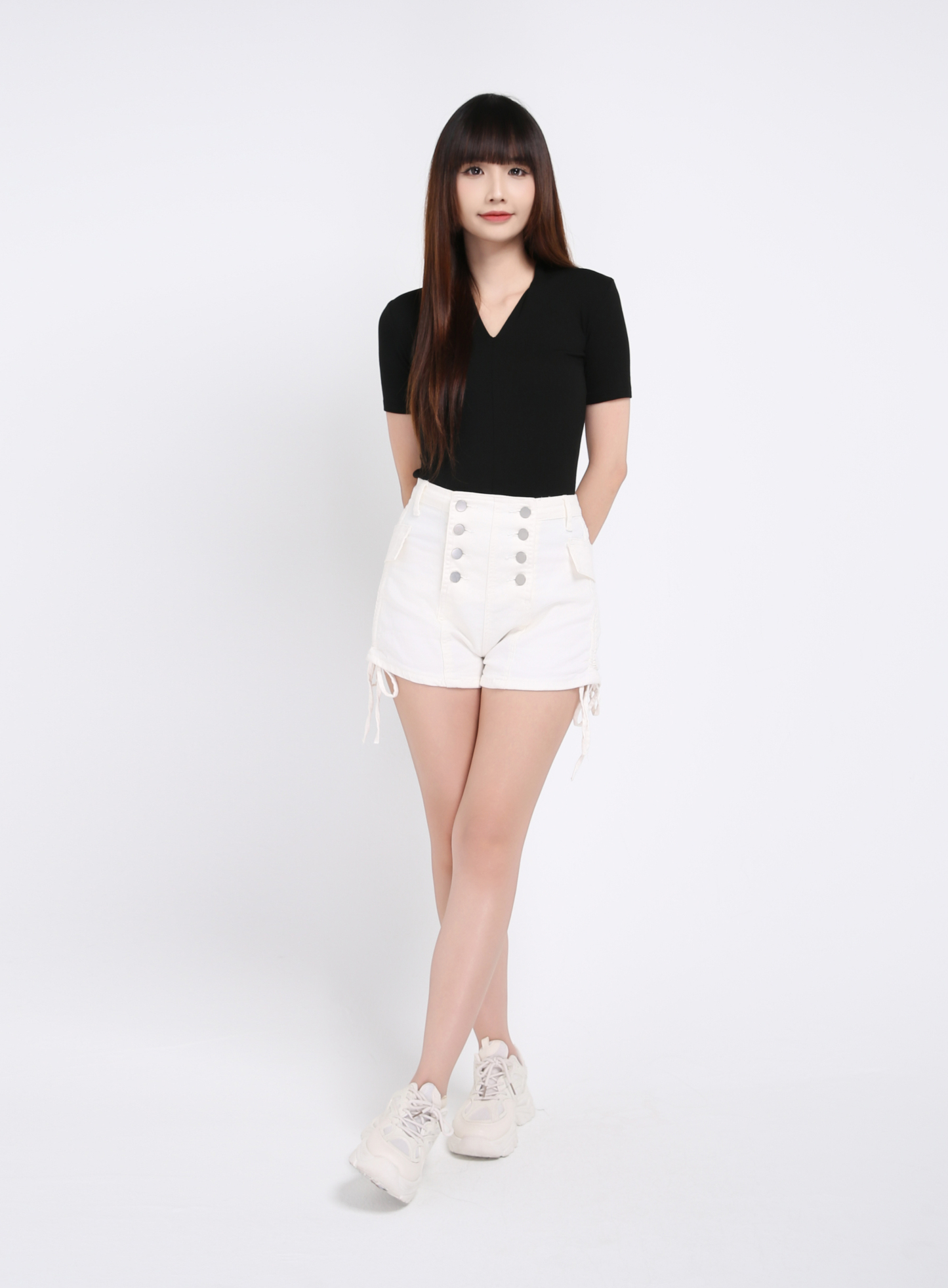 V Neck Plain Top 19769