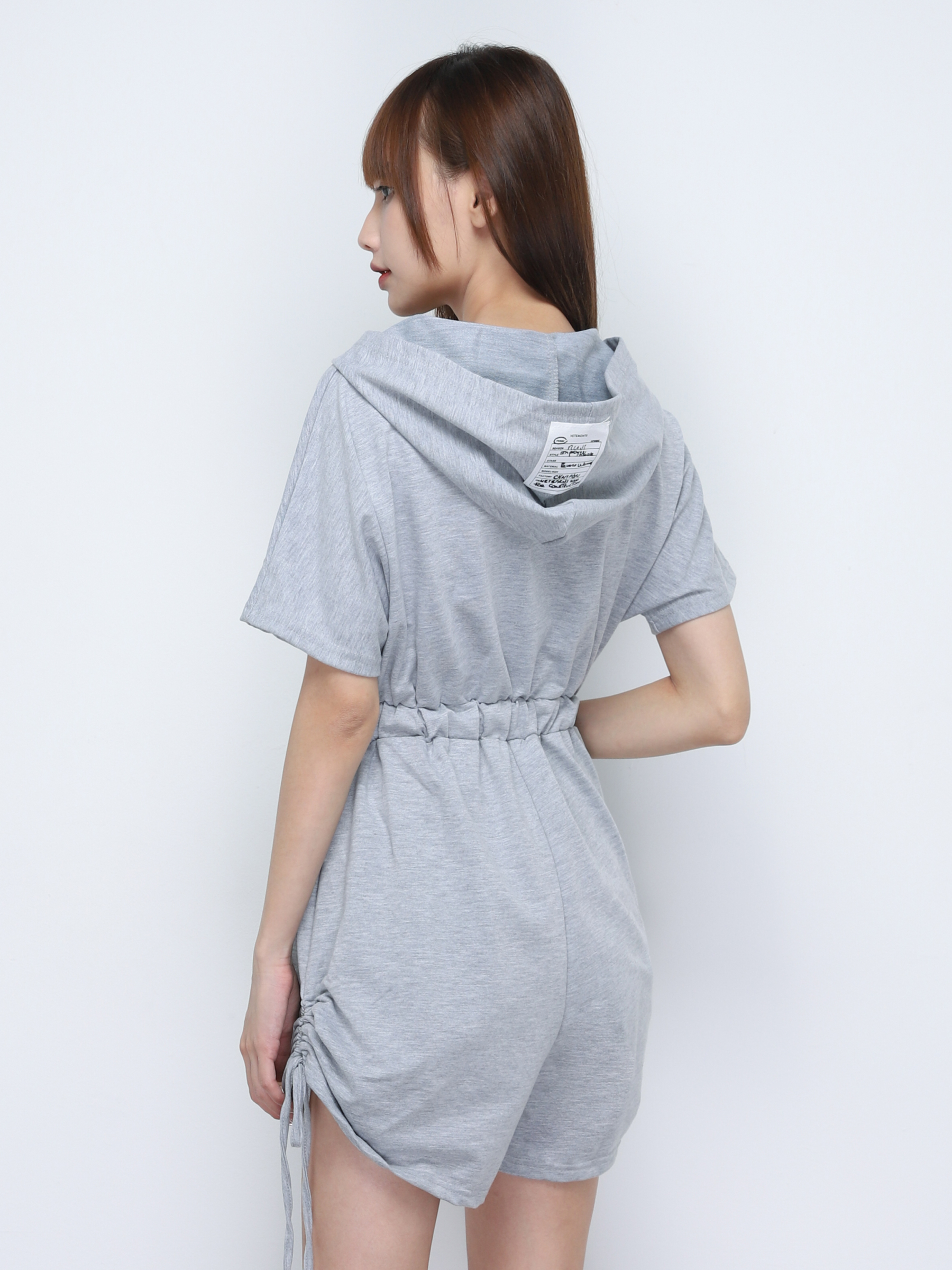 Front Zip With Cap Jumpsuit 19854