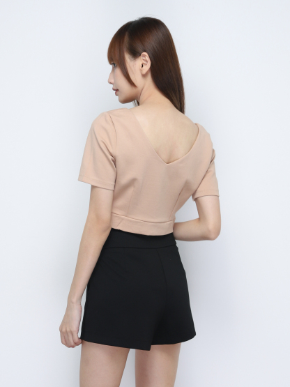 High Waist Decorative Belt Short Pants 20094