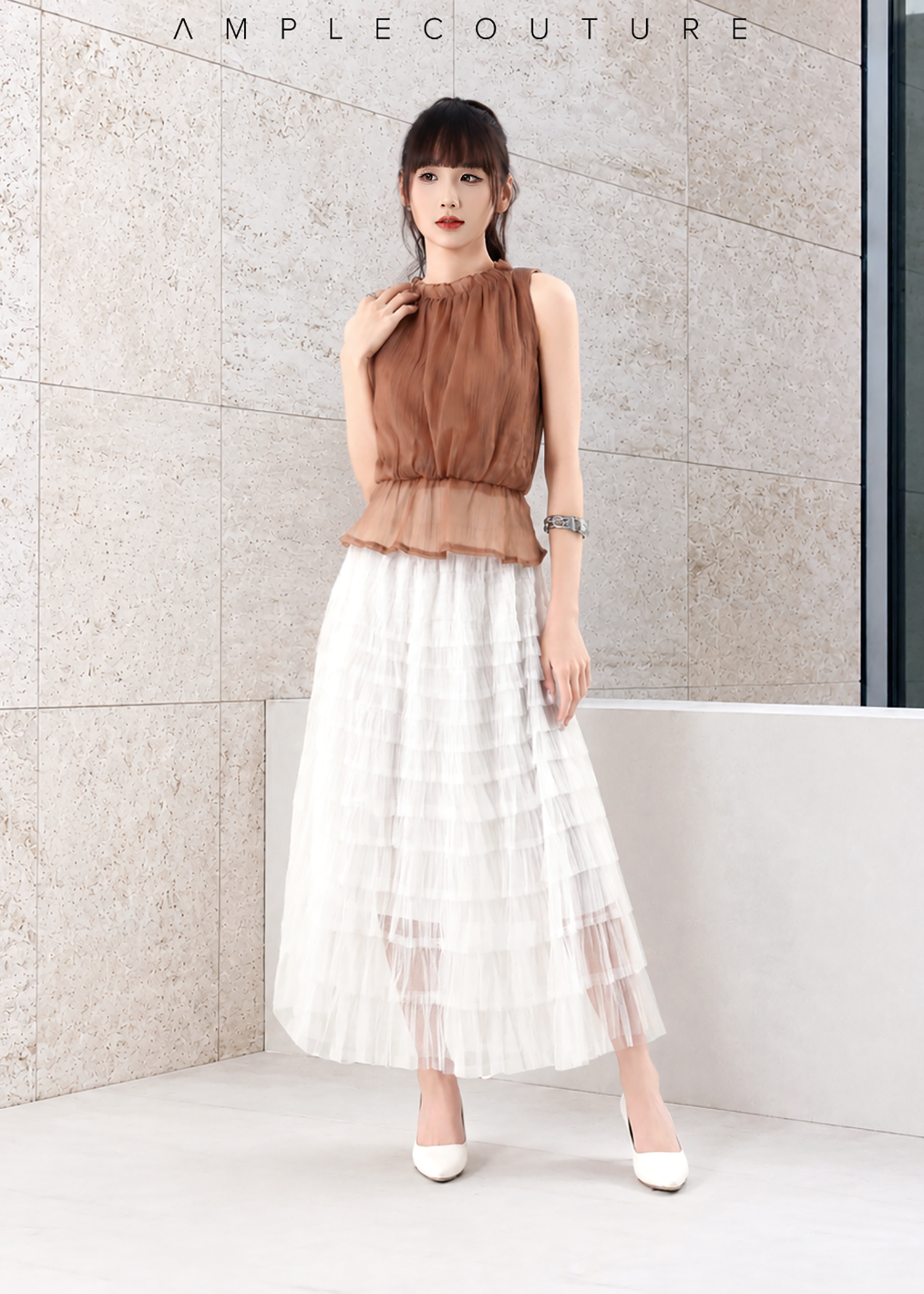 Layered Net Skirt DJ219